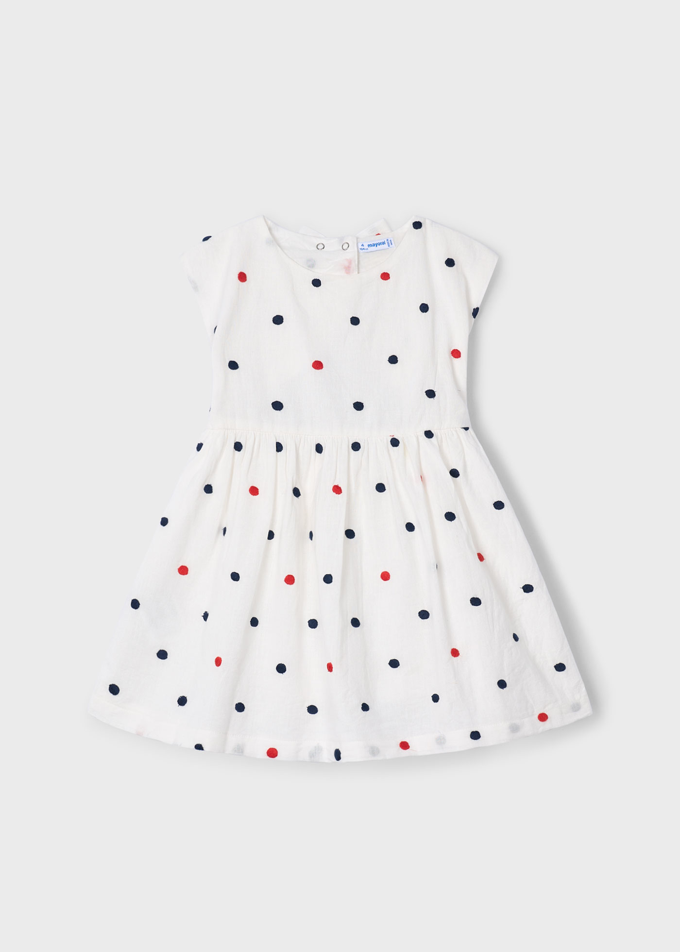 Girl Embroidered Polka Dot Dress