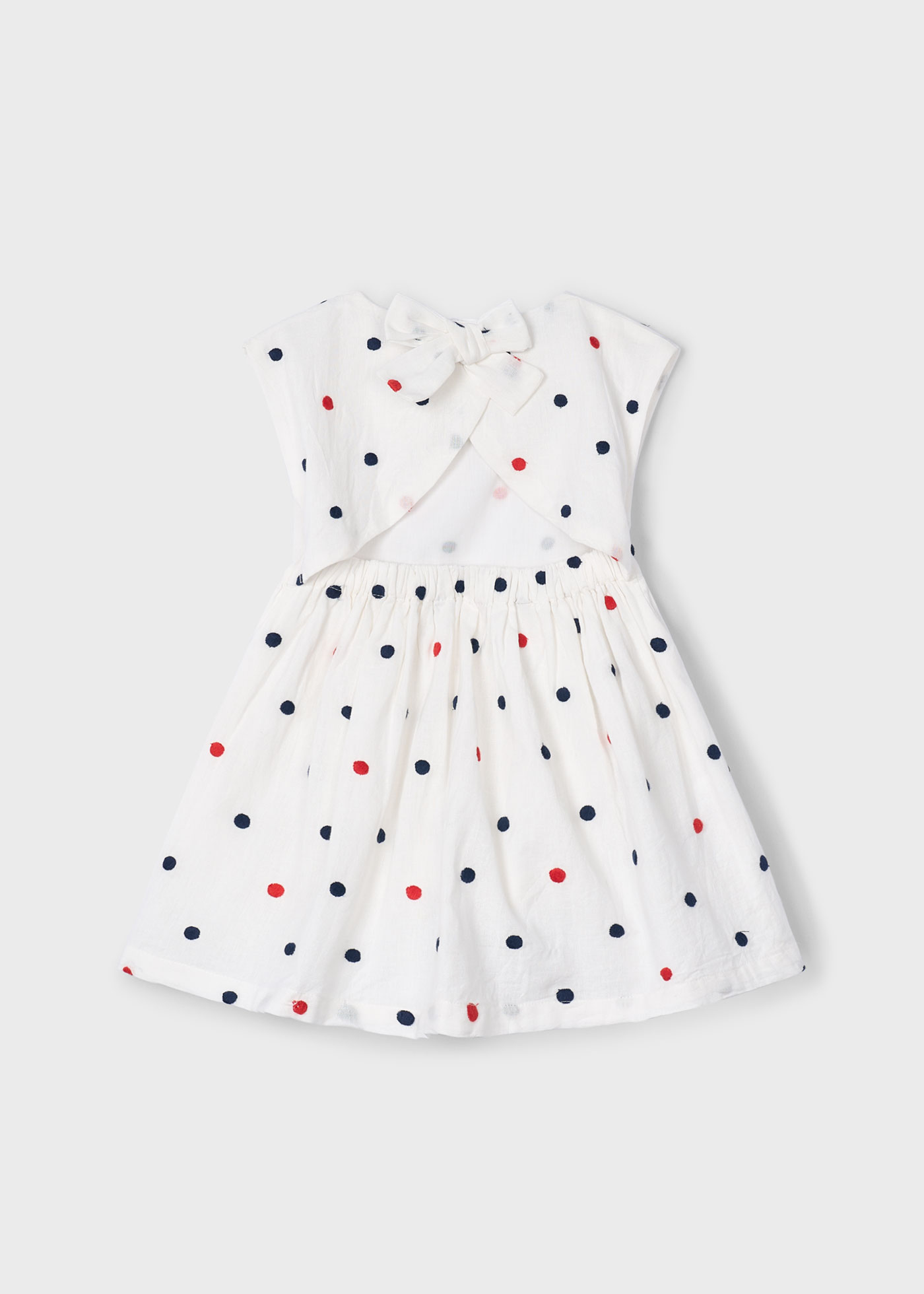 Girl embroidered polka dot dress