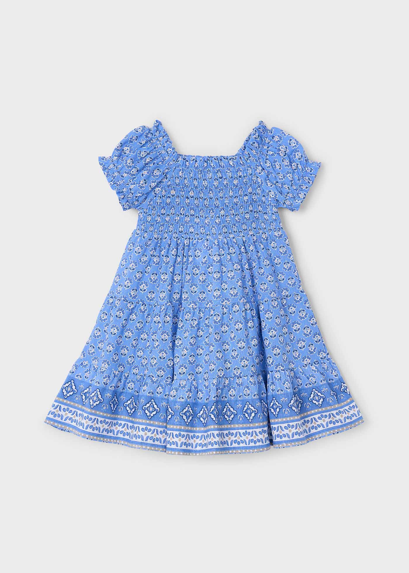 Girl Printed Smocked Border Dress