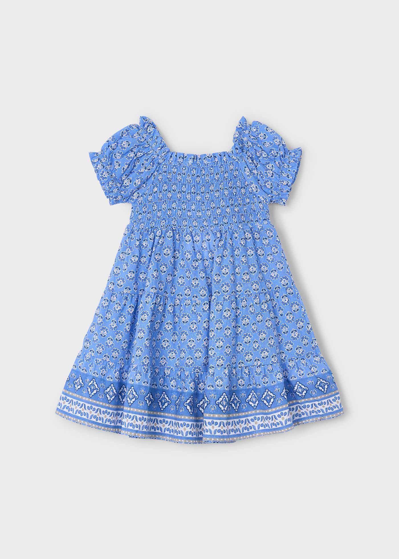 Girl Printed Smocked Border Dress