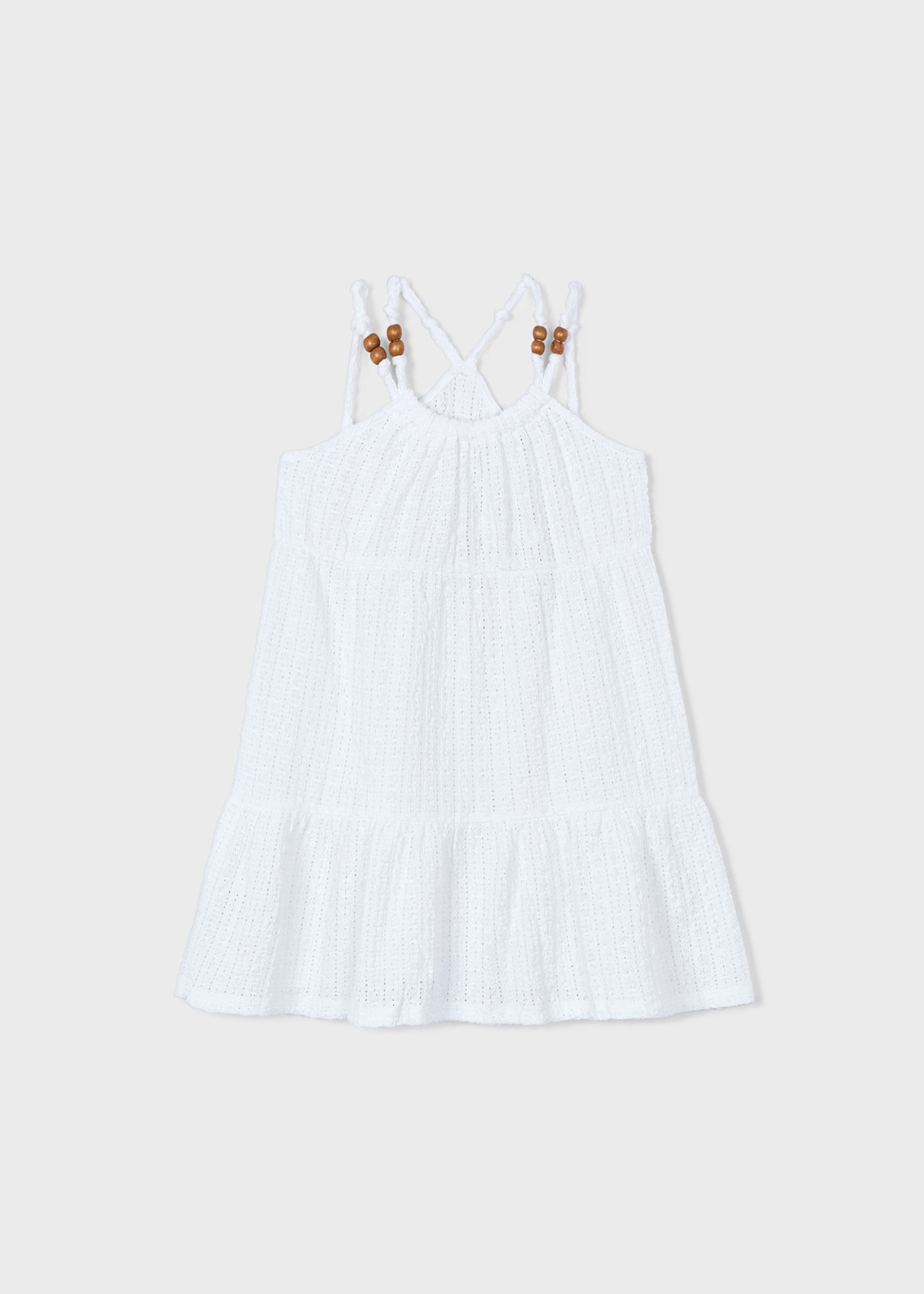Vestido perforado abalorios niña
