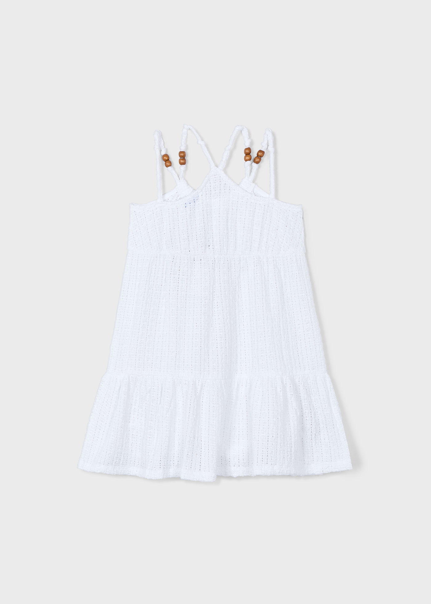 Vestido perforado abalorios niña