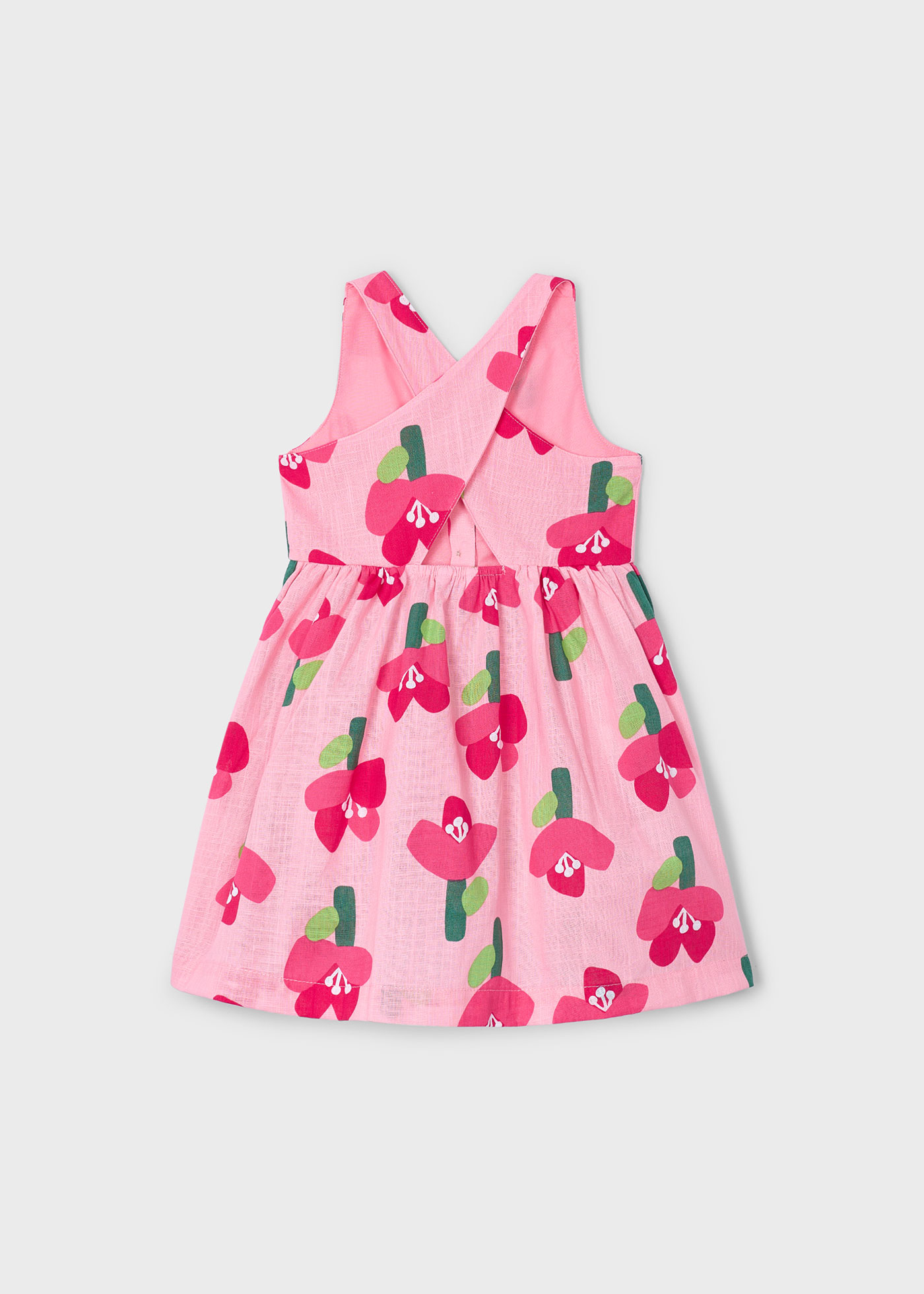 Vestido estampado flores botões menina