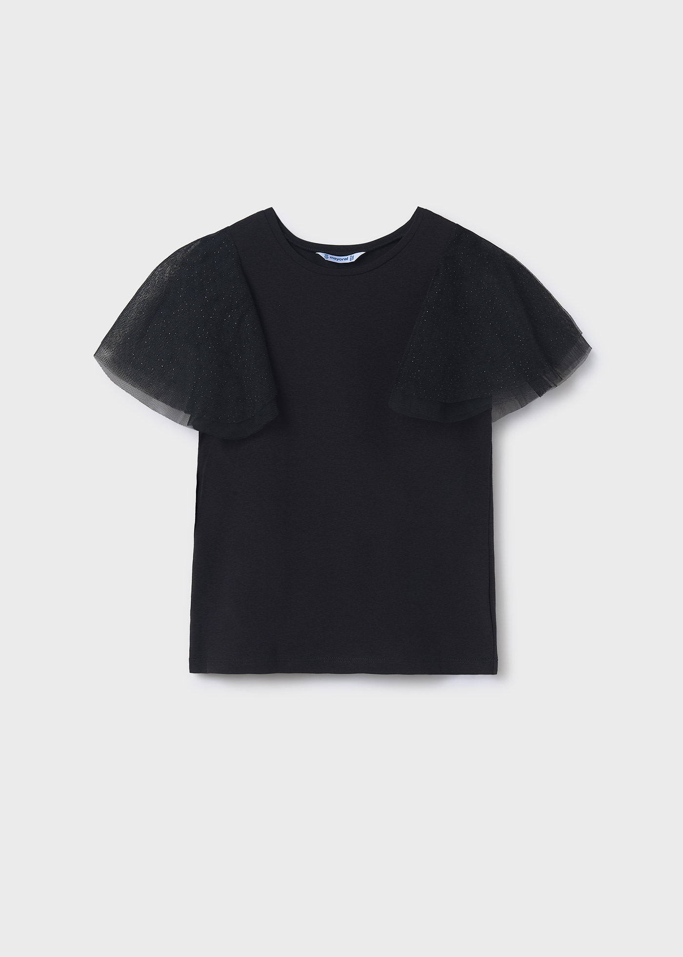 Tricou volane tul fata