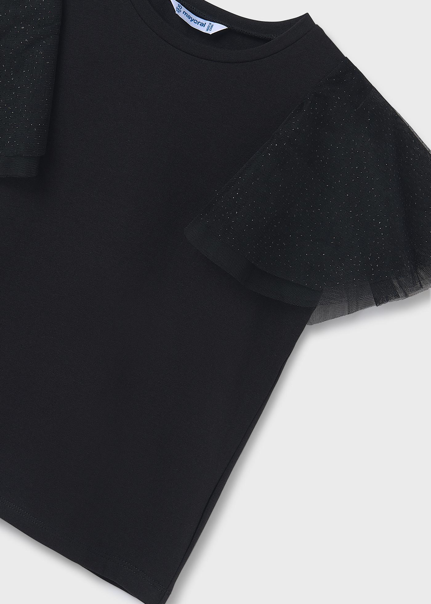 Tricou volane tul fata