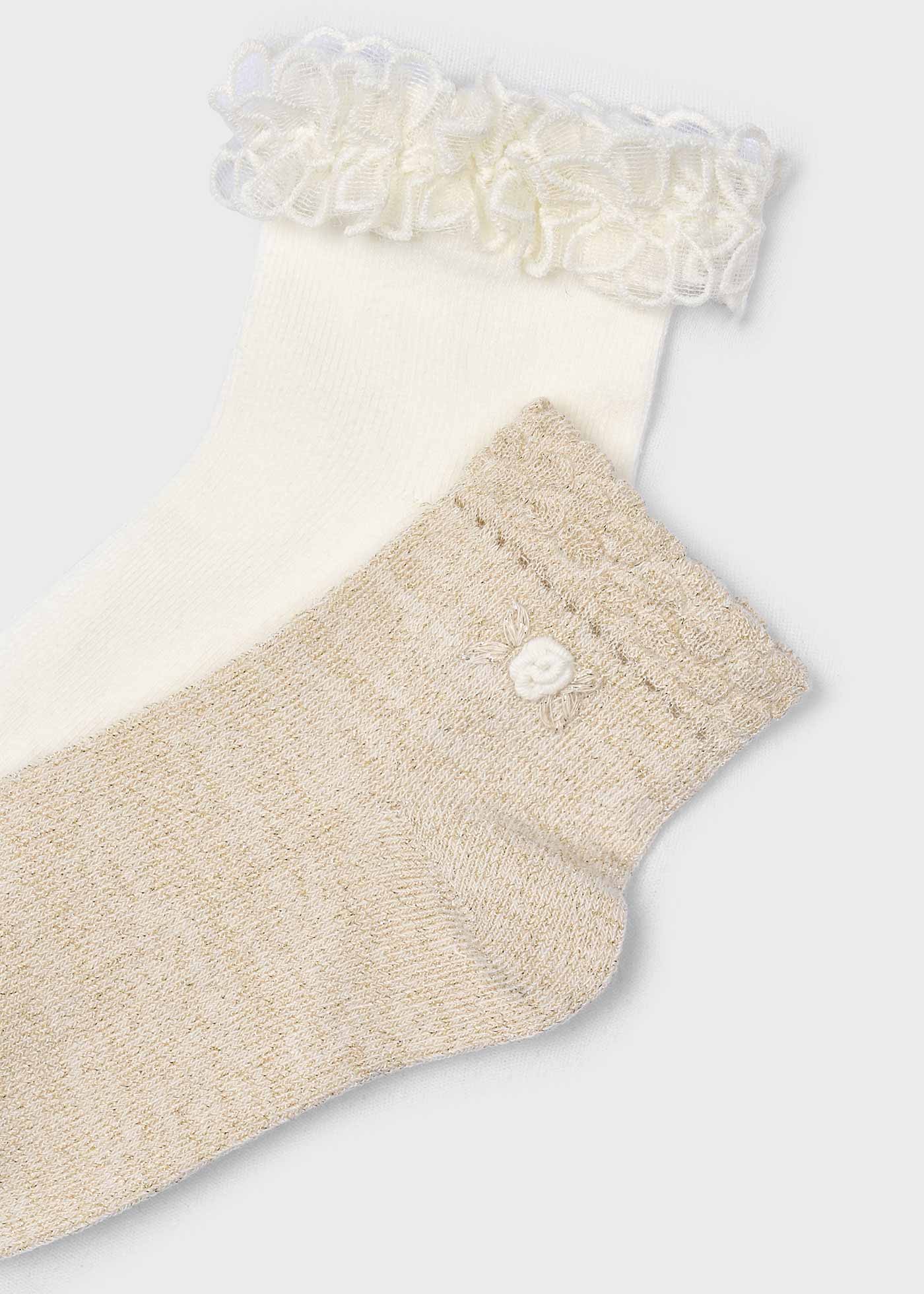 Lot de 2 chaussettes fantaisie fille