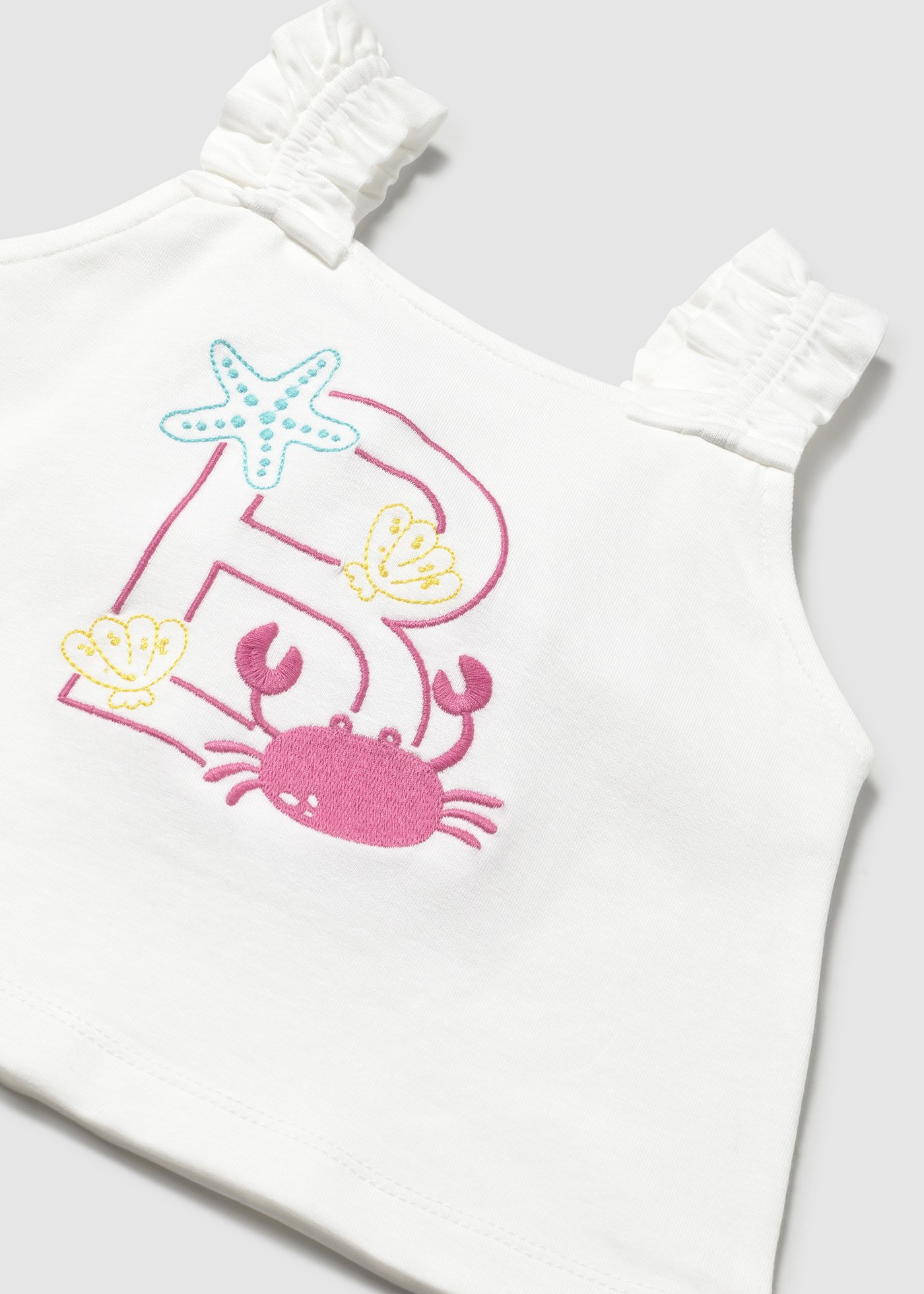 Camisola alças bordado bebé