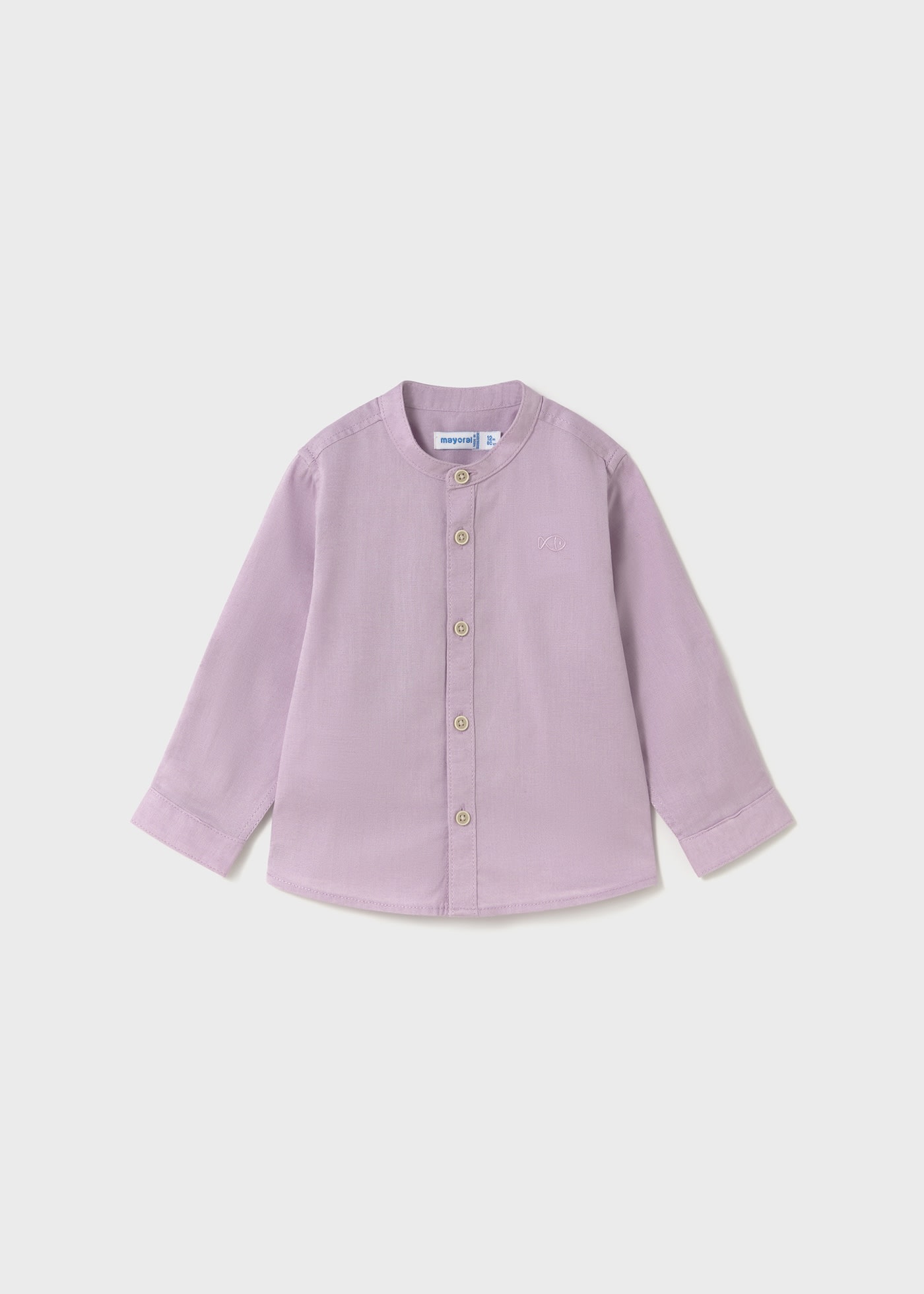 Camisa linho gola mao bebé
