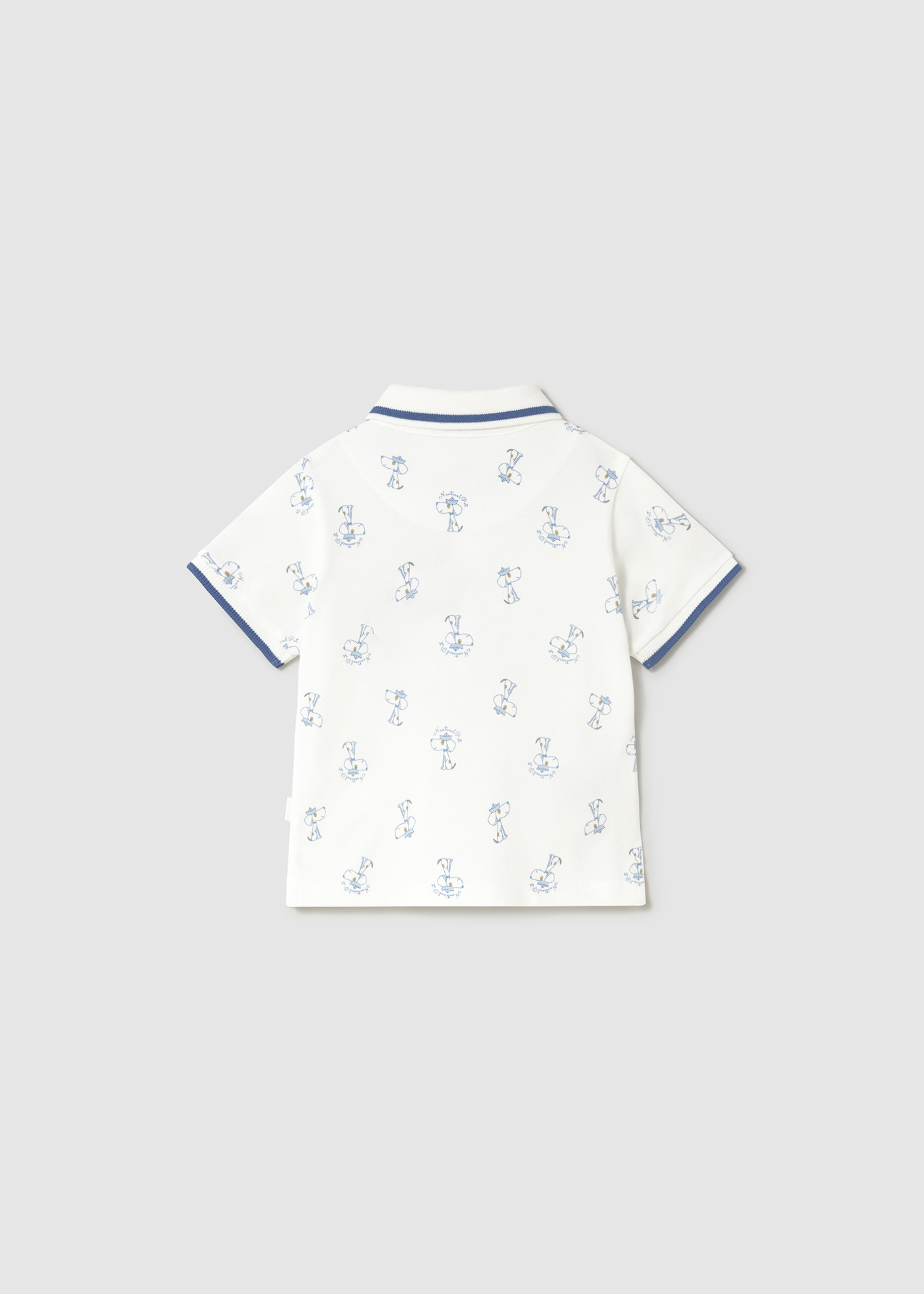 Polo piquè microstampato neonato