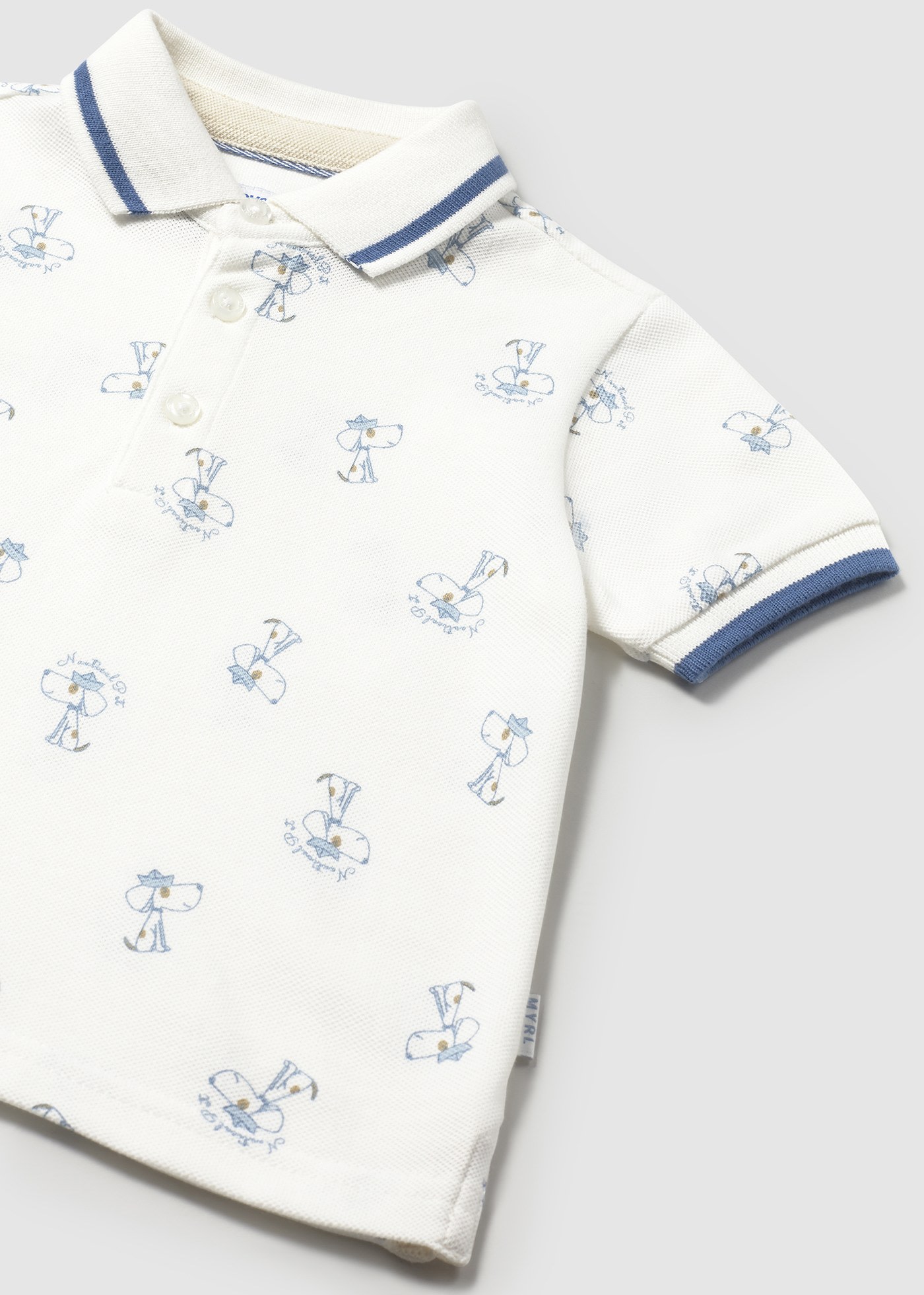 Baby microprint pique polo shirt