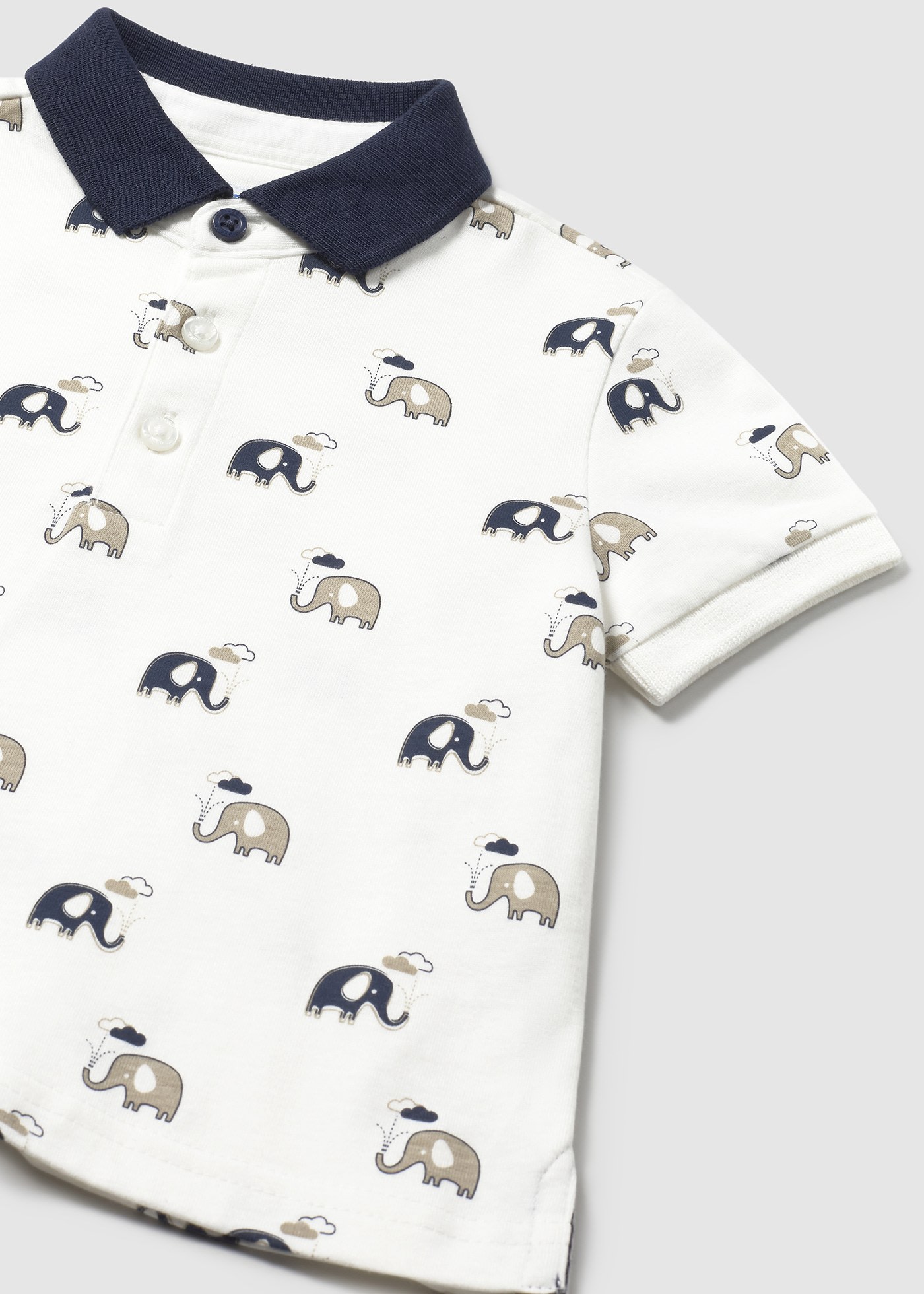 Polo punto liso estampado bebé