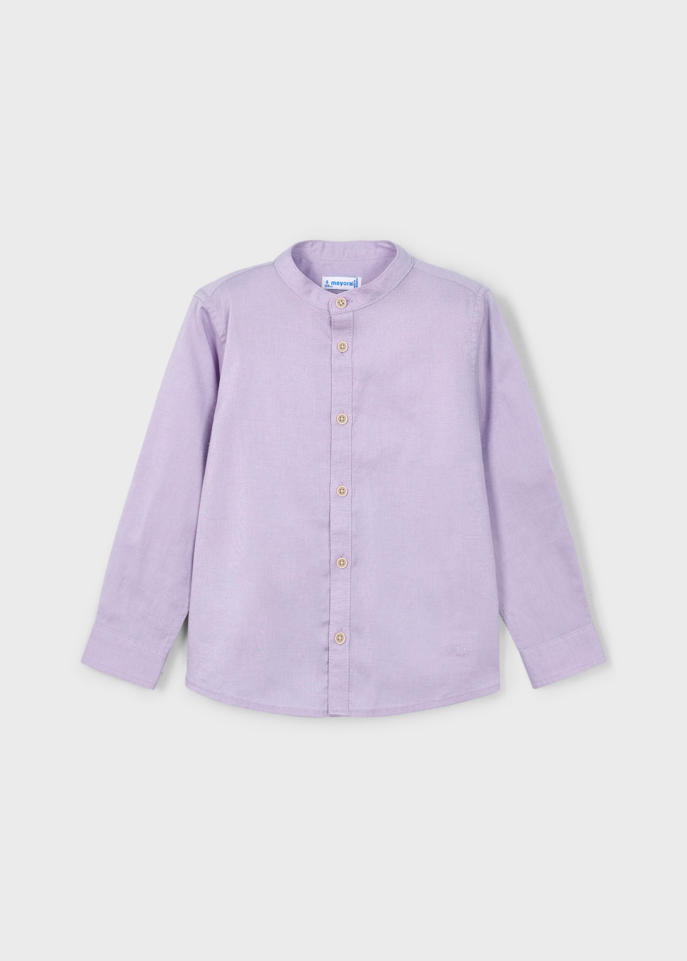 Boy mao collar linen shirt