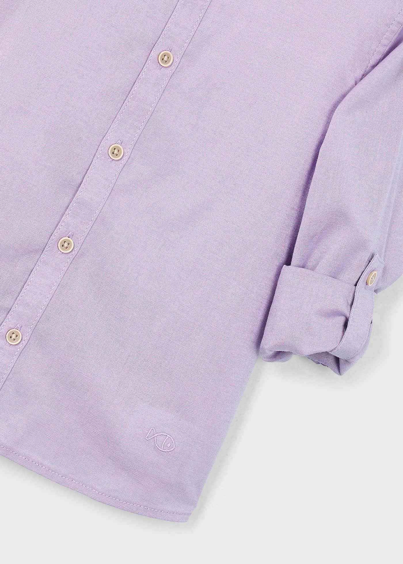 Camisa lino cuello mao niño