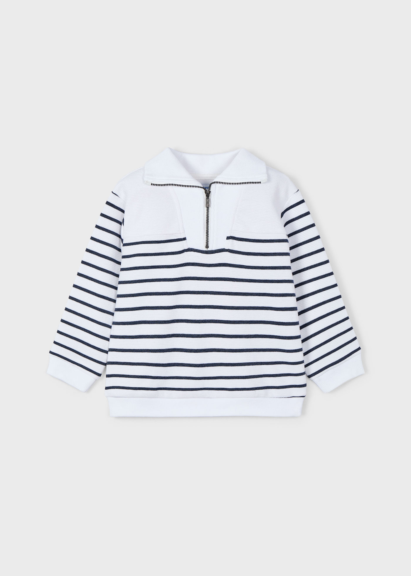 Boy striped quarter zip jumper