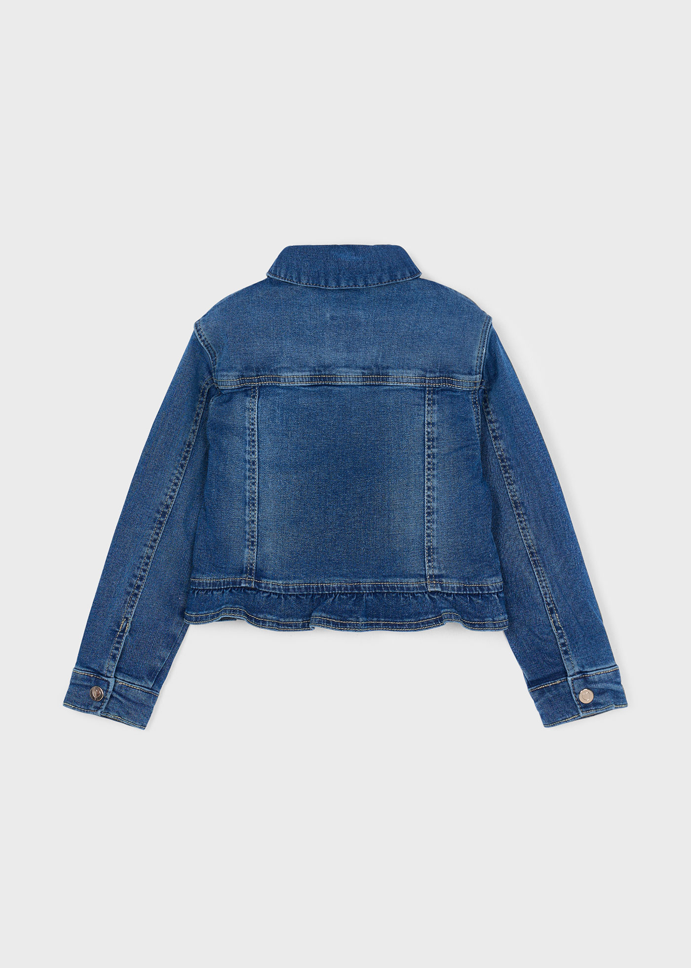 Girl ruffle hem denim jacket