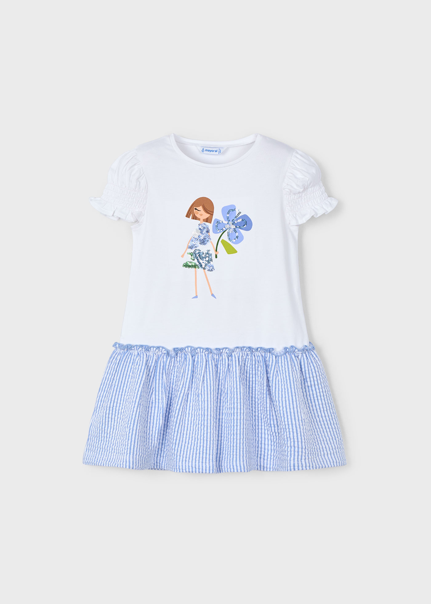Vestido combinado punto niña
