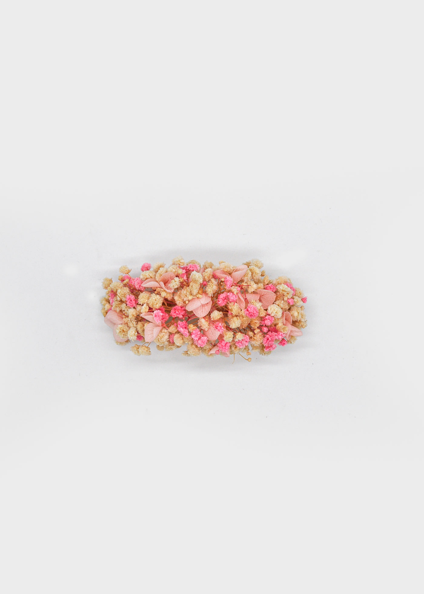 Barrette de communion avec fleurs roses conservées fille