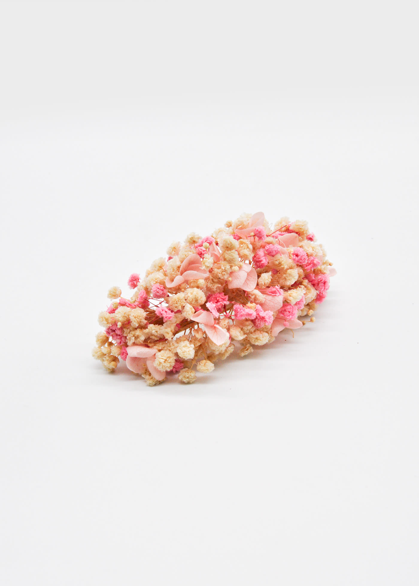 Barrette de communion avec fleurs roses conservées fille