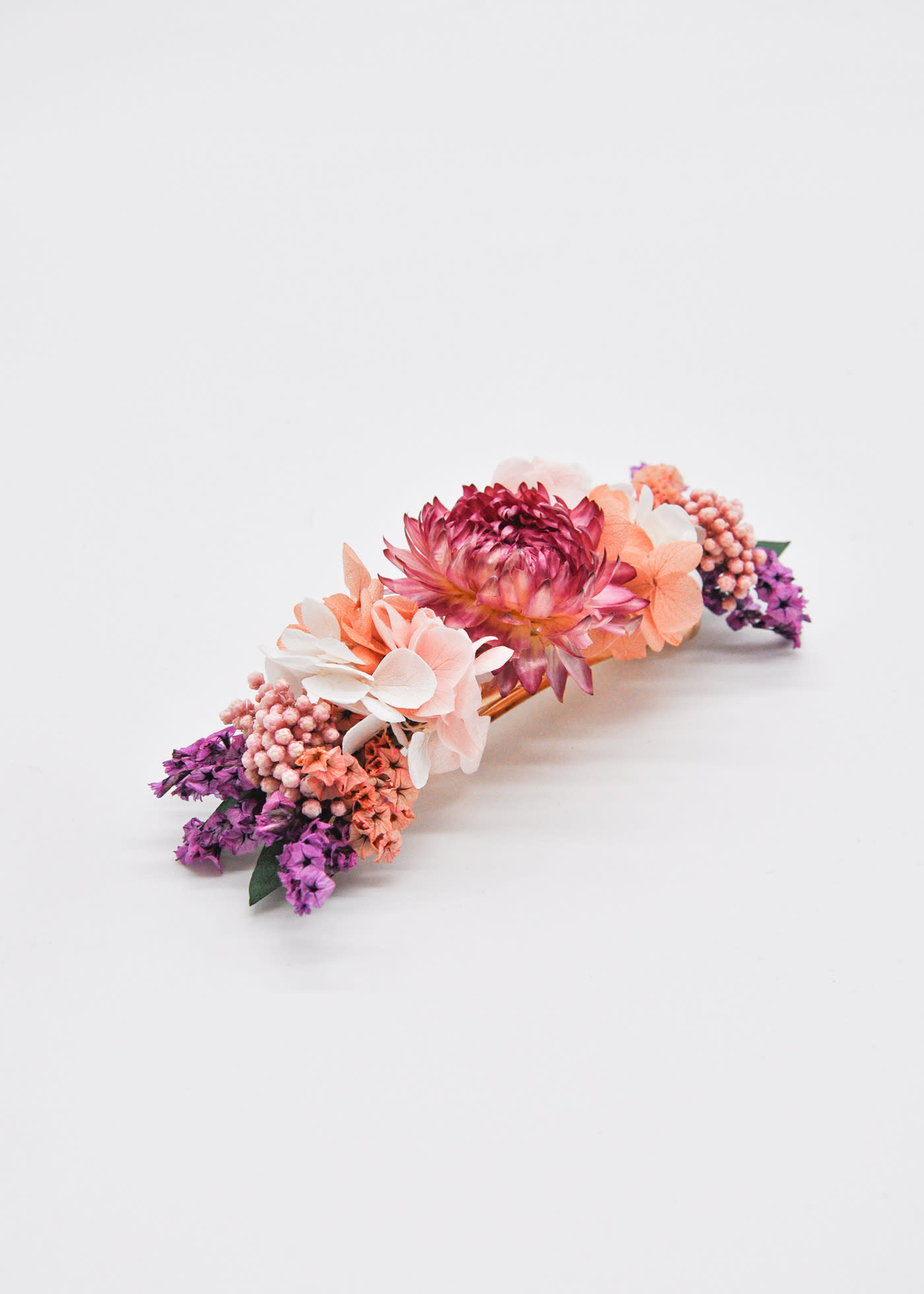 Pasador Comunión flores preservadas niña