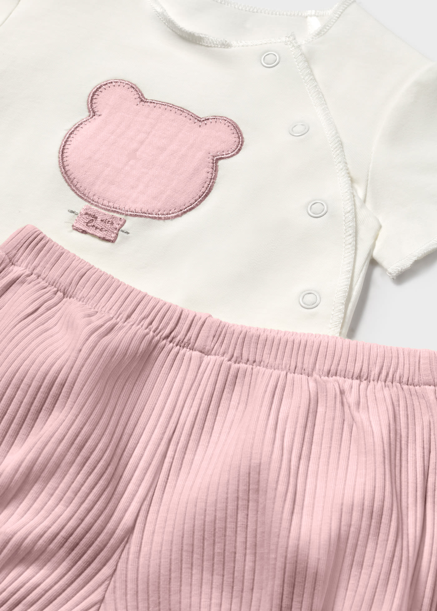 Newborn girl shorts and teddy top set