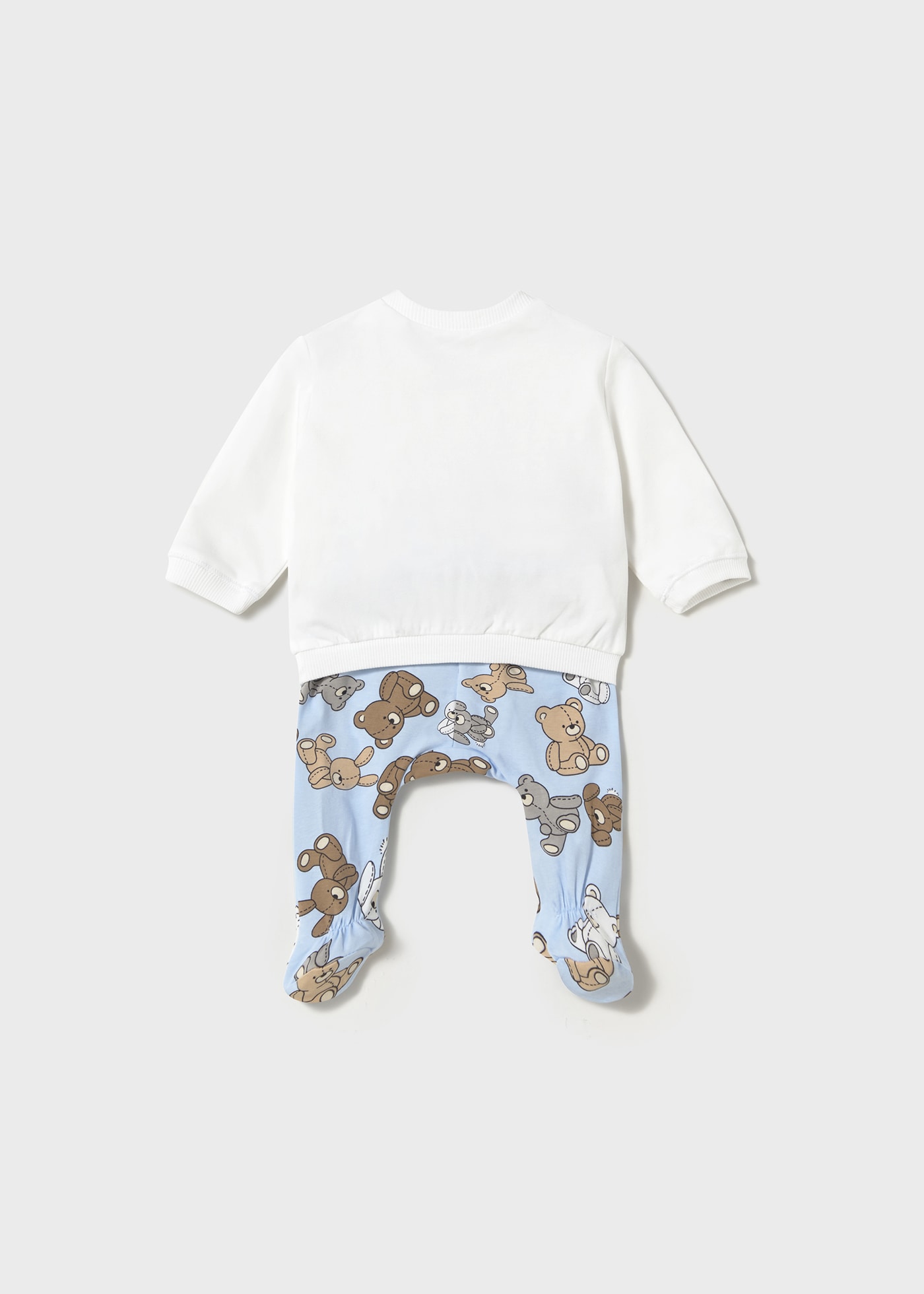 Newborn boy teddy print leggings and top set