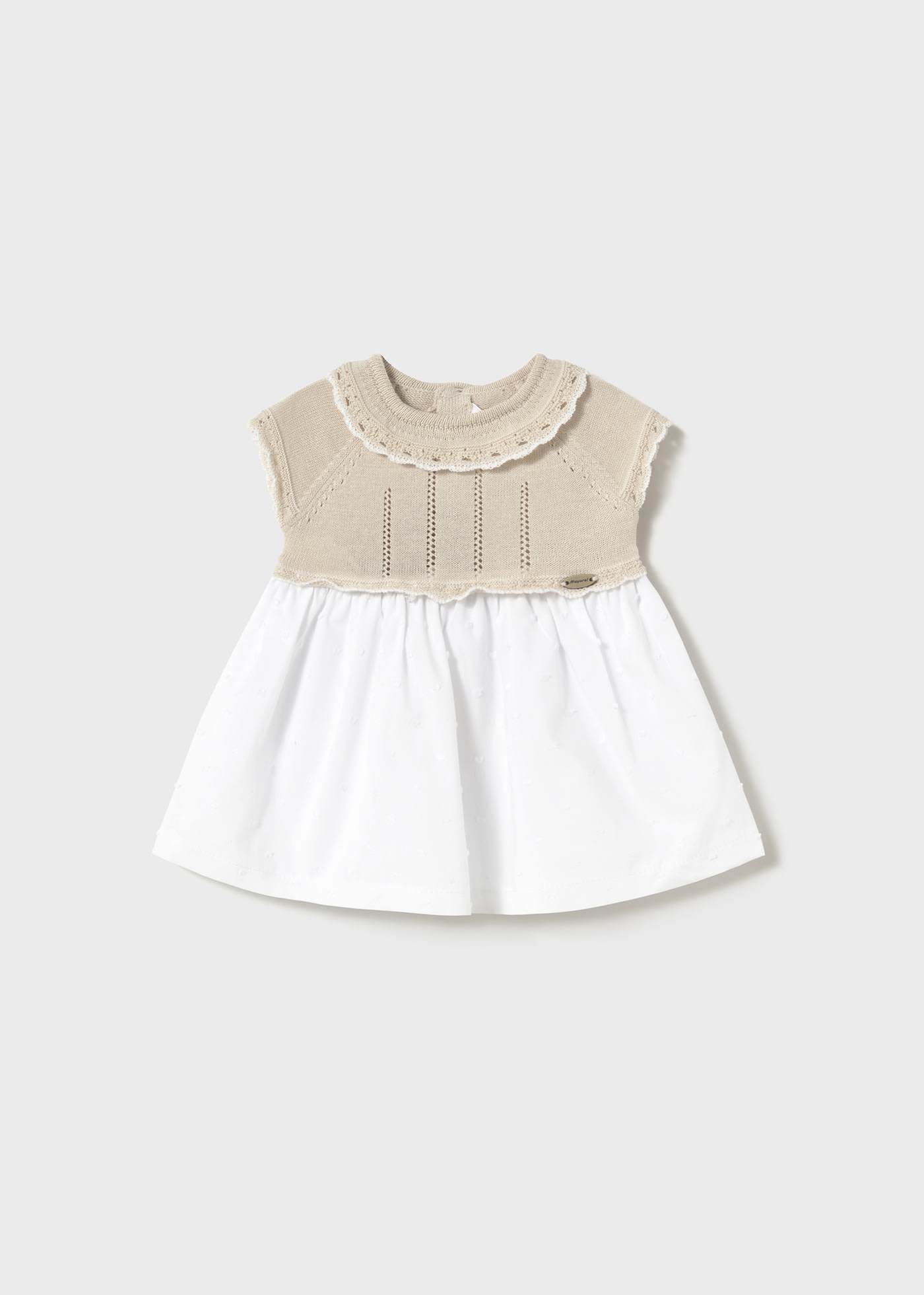 Newborn girl combined tricot dress