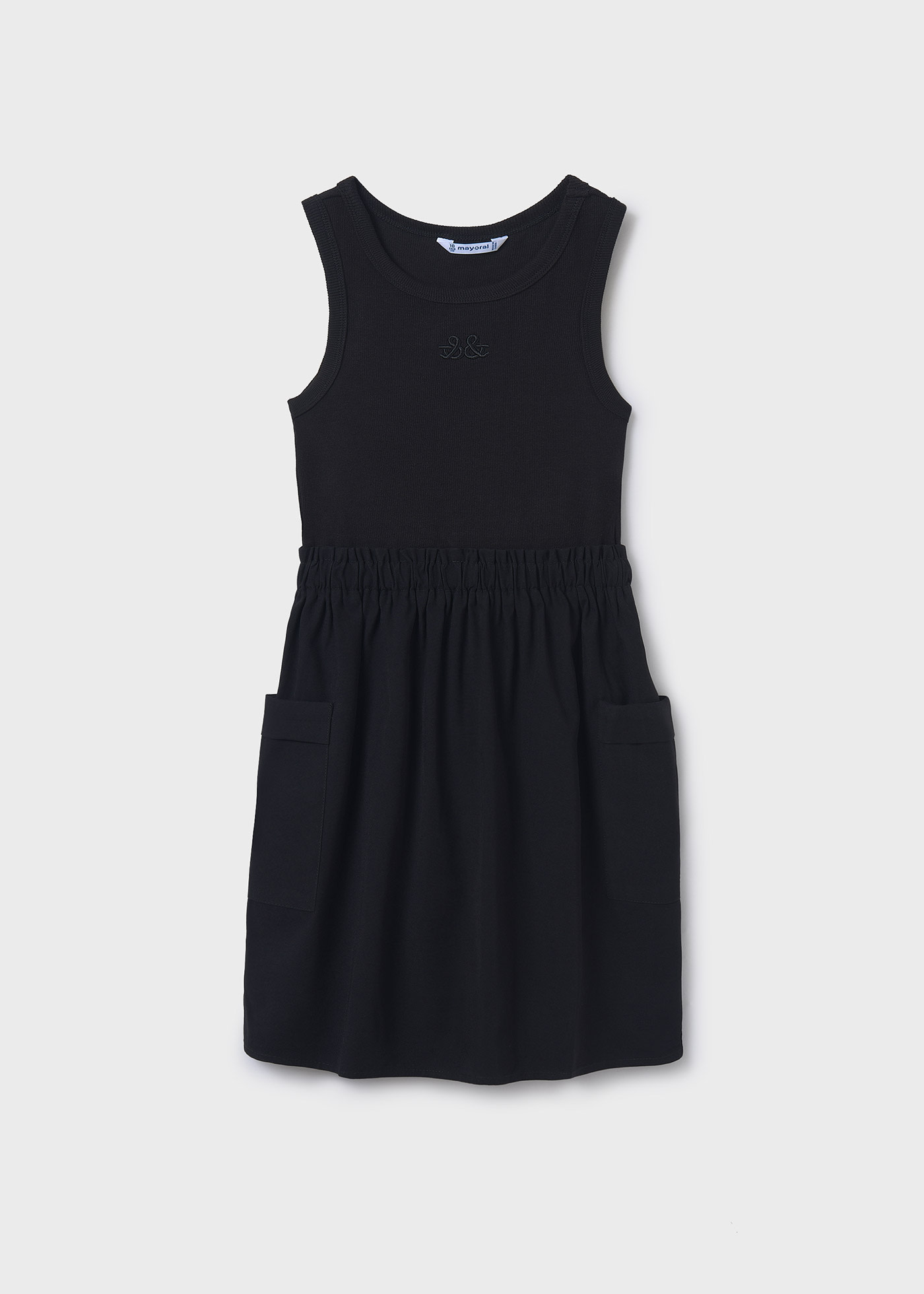 Girl Mixed Fabric Cargo Dress