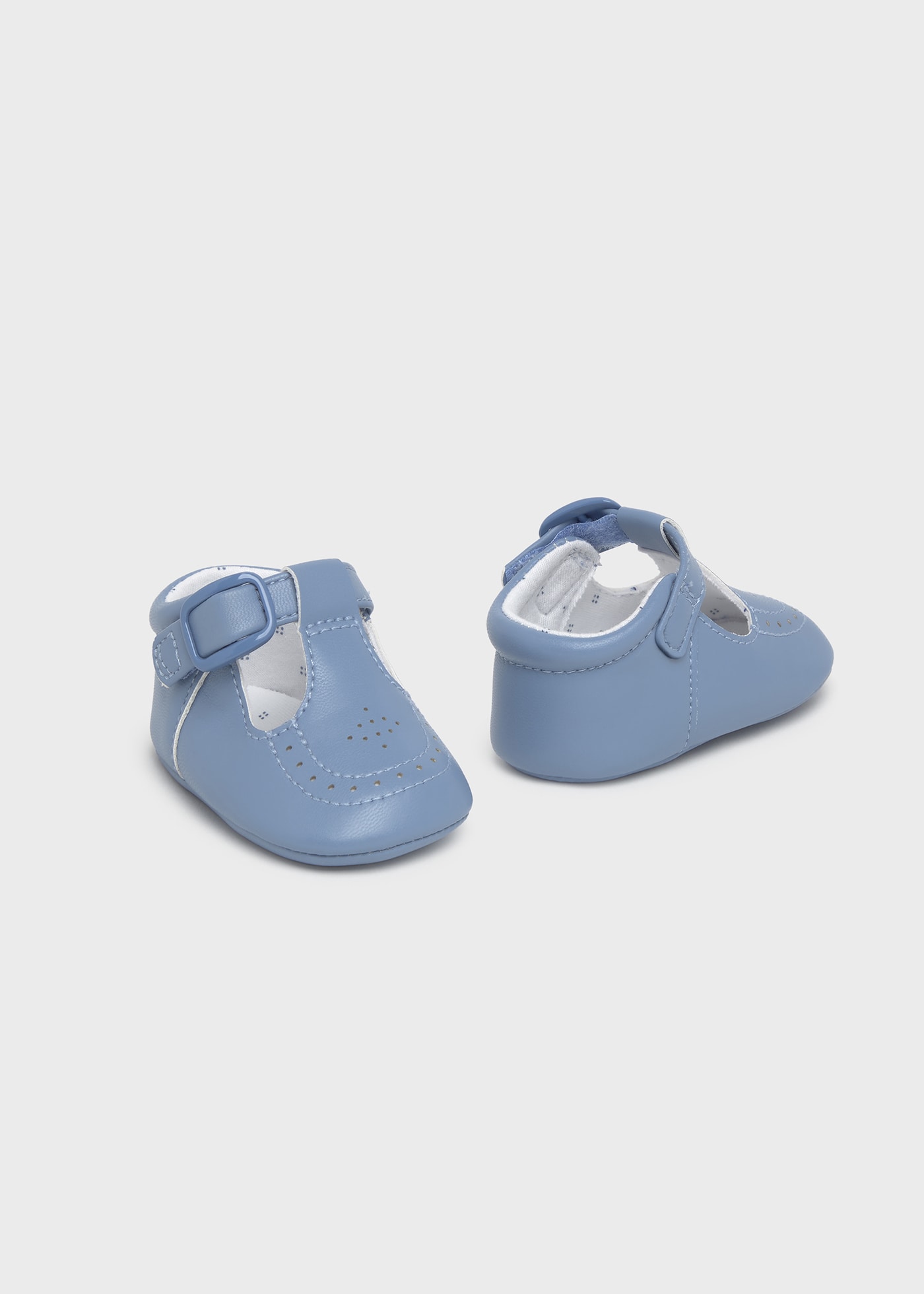 Newborn boy openwork t-bar shoes