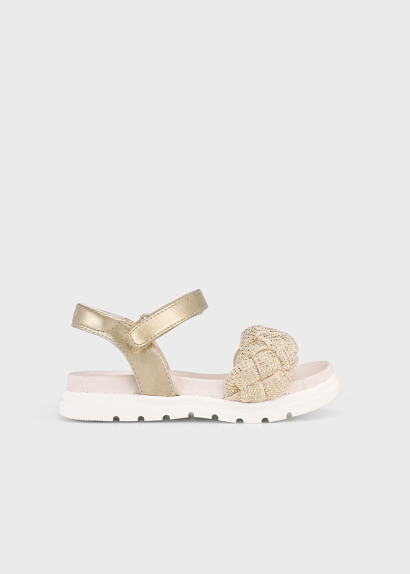 Girl decorative braided sandals