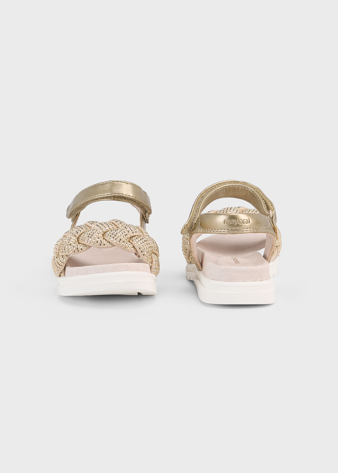 Girl decorative braided sandals