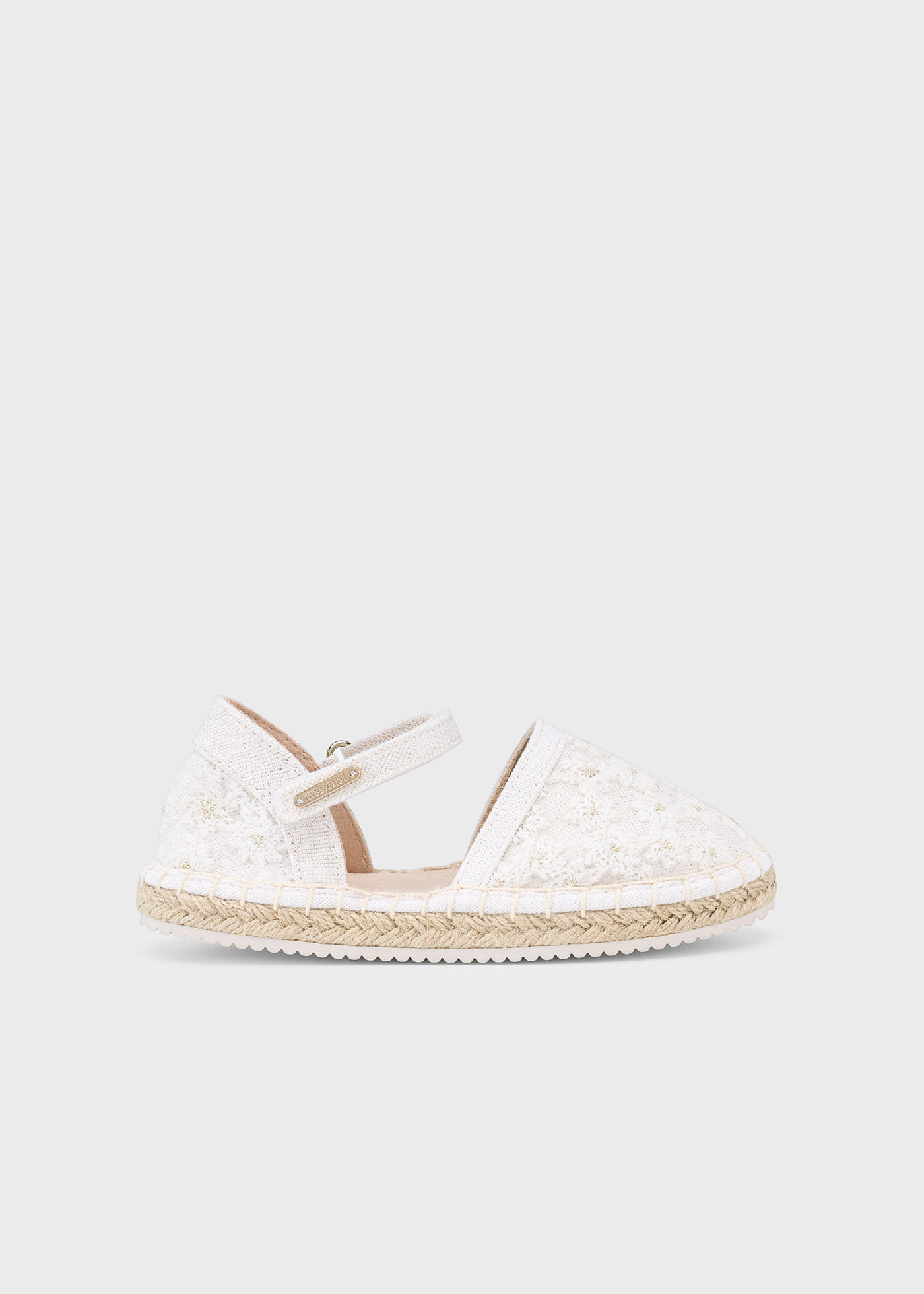 Girl Metallic Espadrilles with Flowers