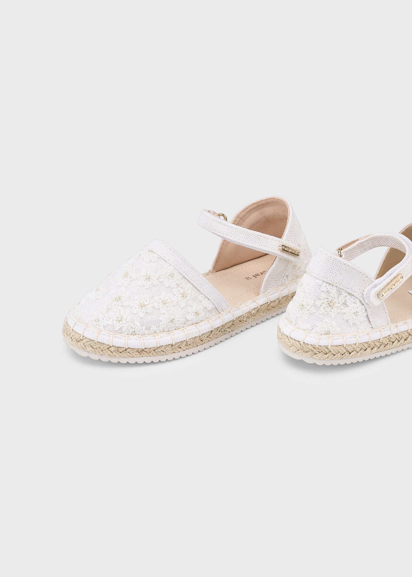 Girl Metallic Espadrilles with Flowers