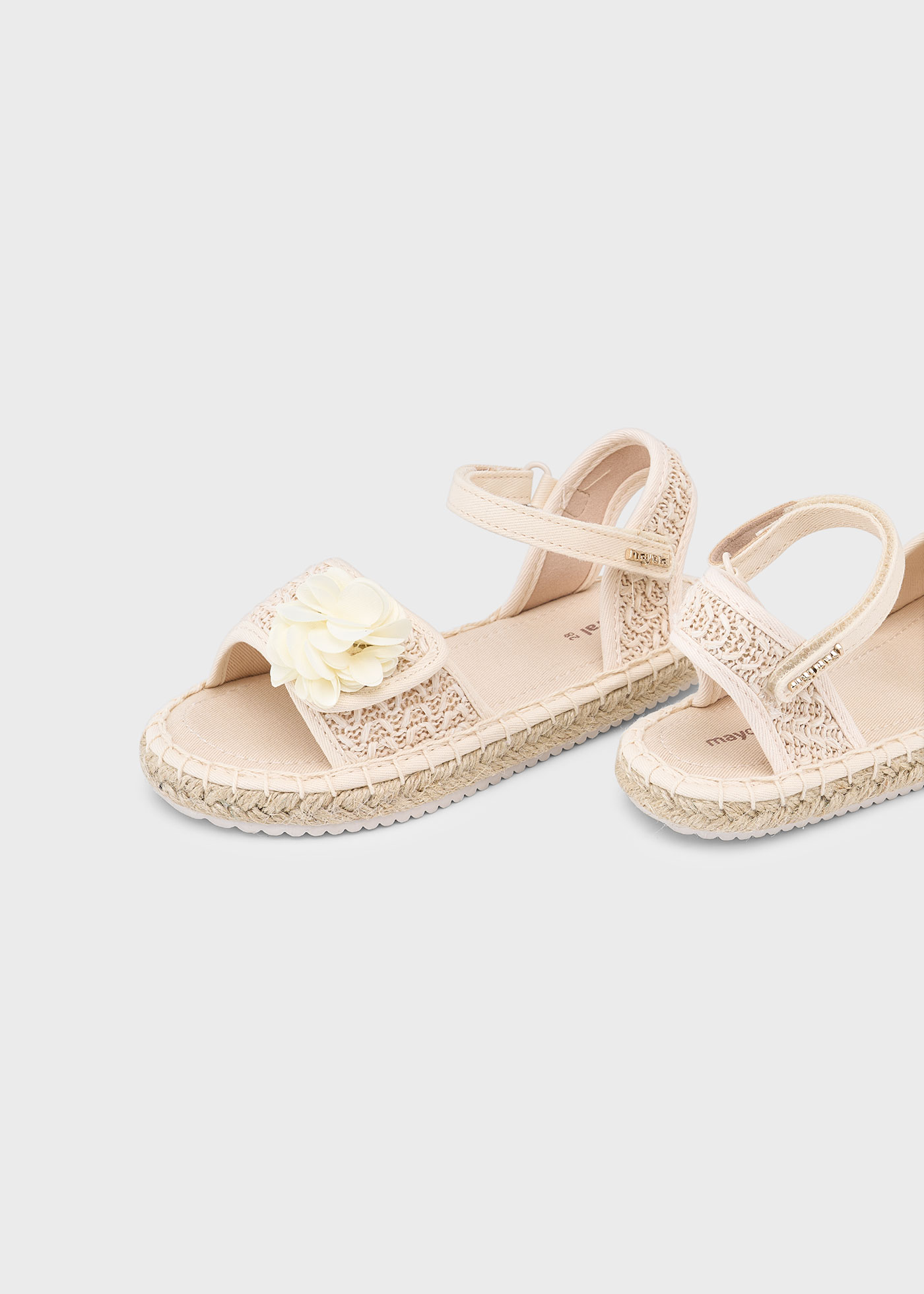 Girl Jute Sandals with Flowers