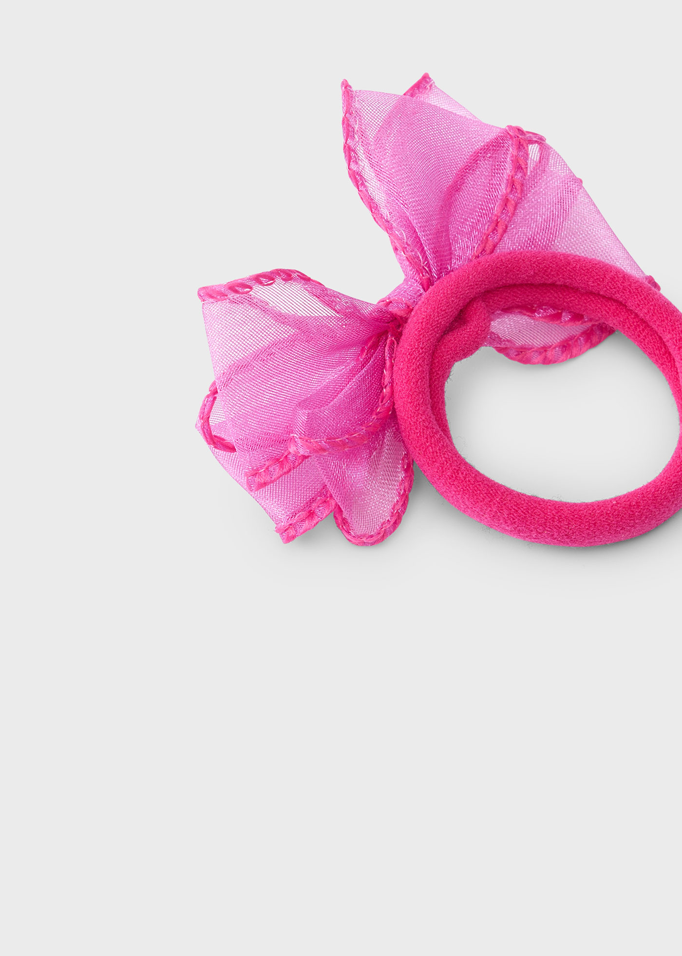 Girl organza bow hair tie