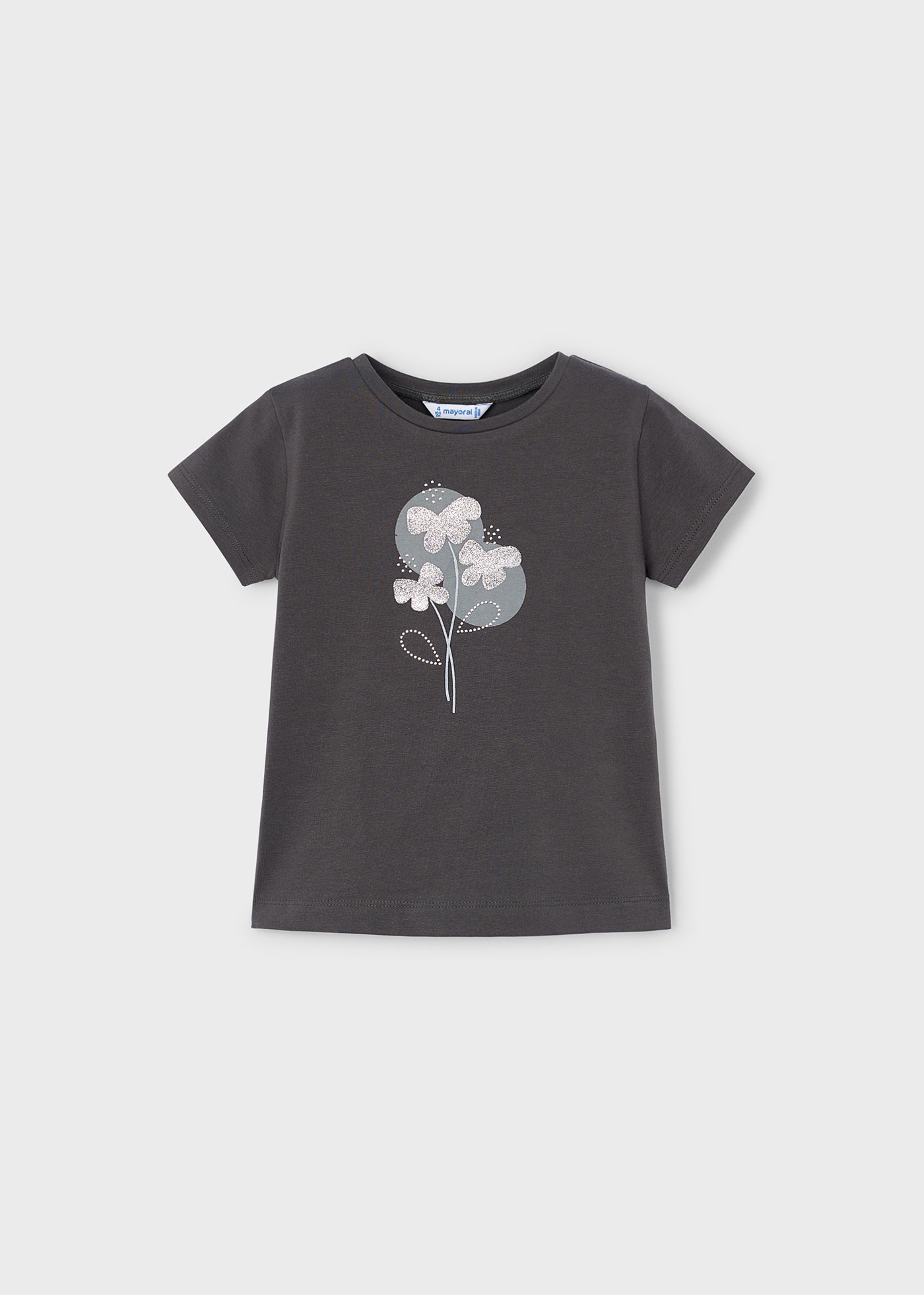 Camiseta básica flores niña