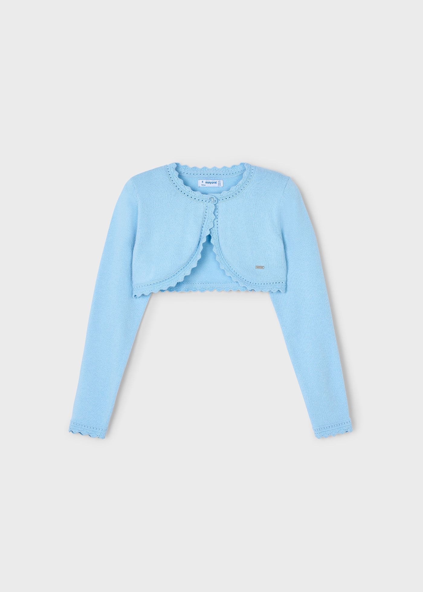 Cardigan modello bolerino in maglia bambina