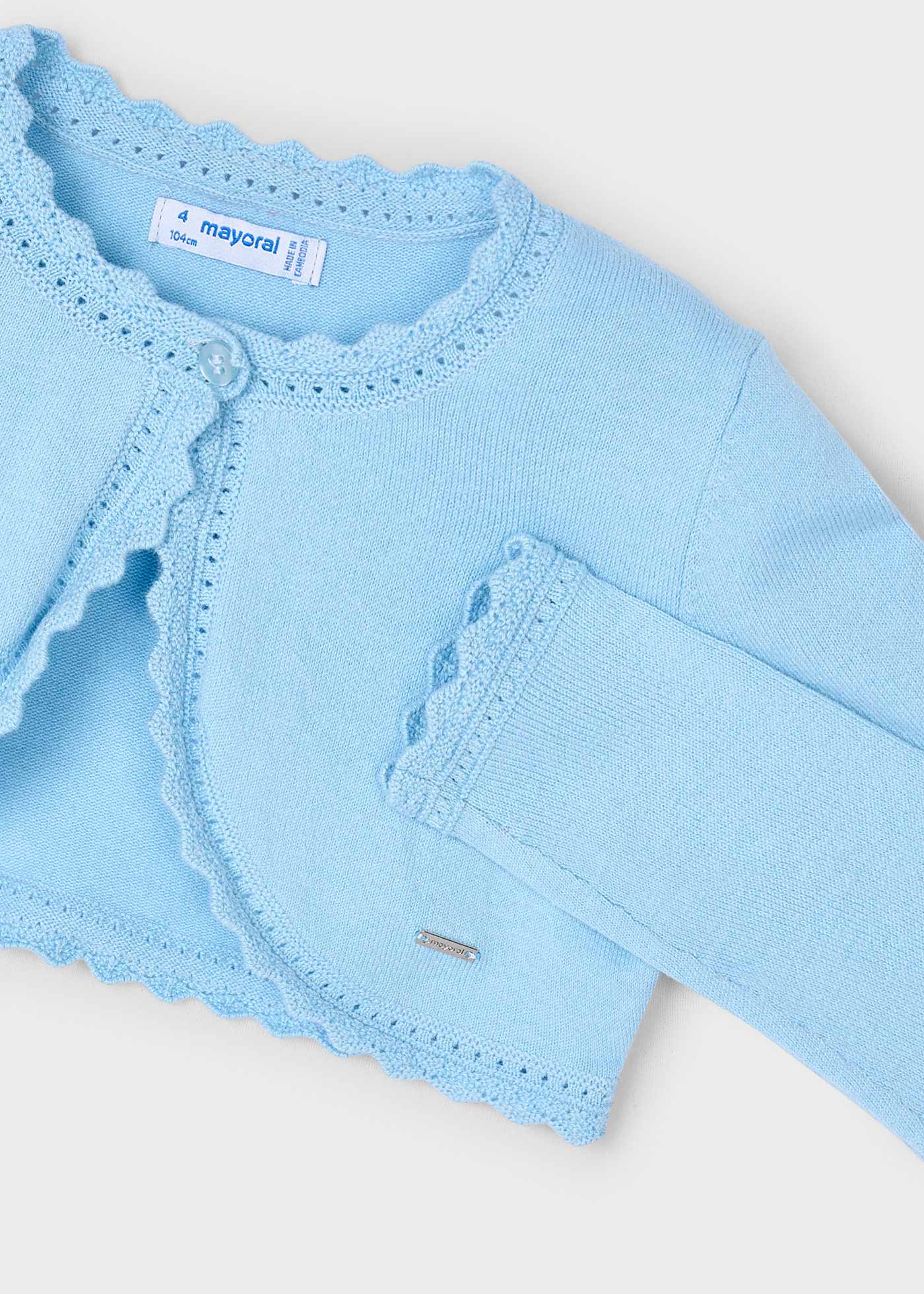 Cardigan modello bolerino in maglia bambina