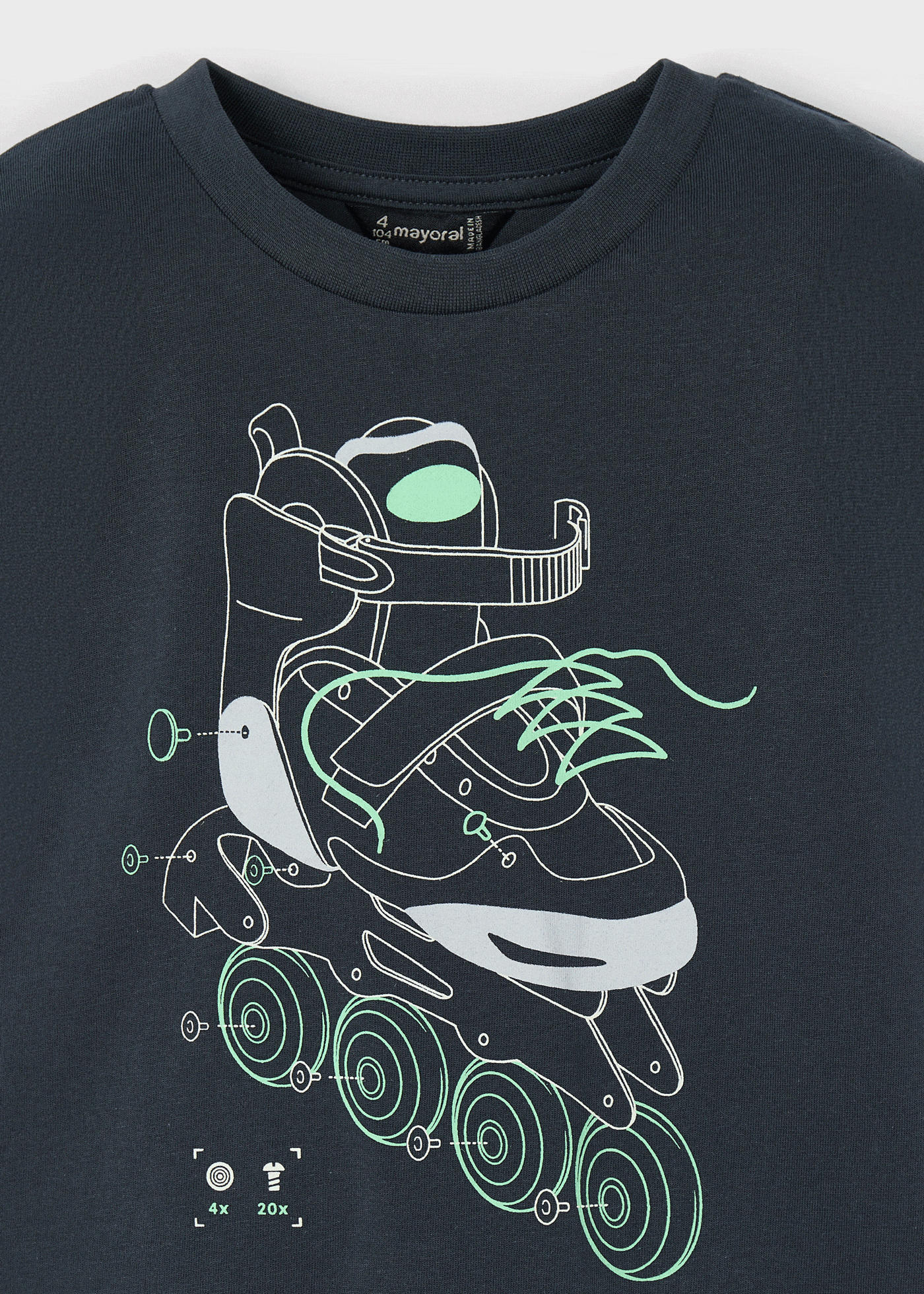 Tricou patine fosforescent baiat