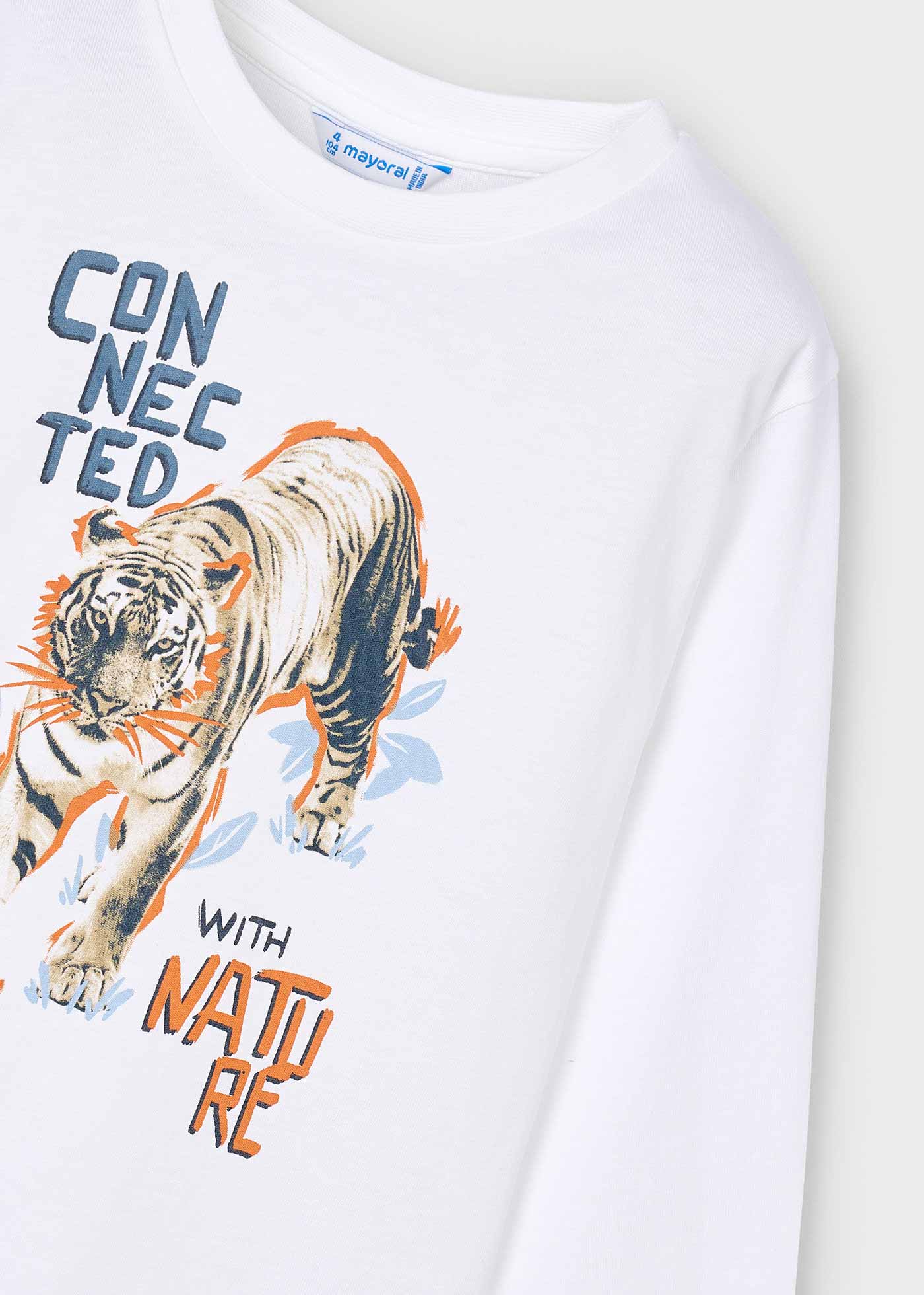 Camiseta manga larga tigre niño