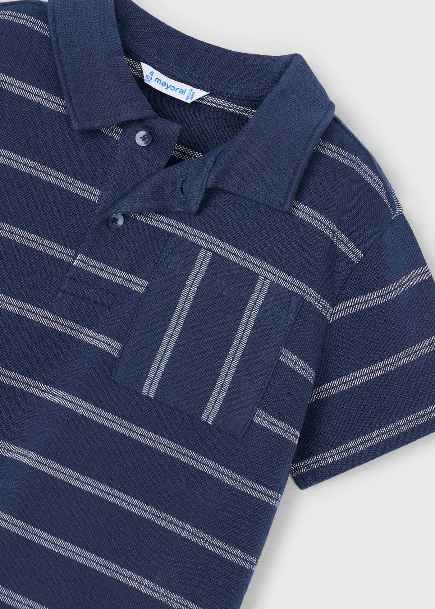 Boy striped polo shirt with pocket