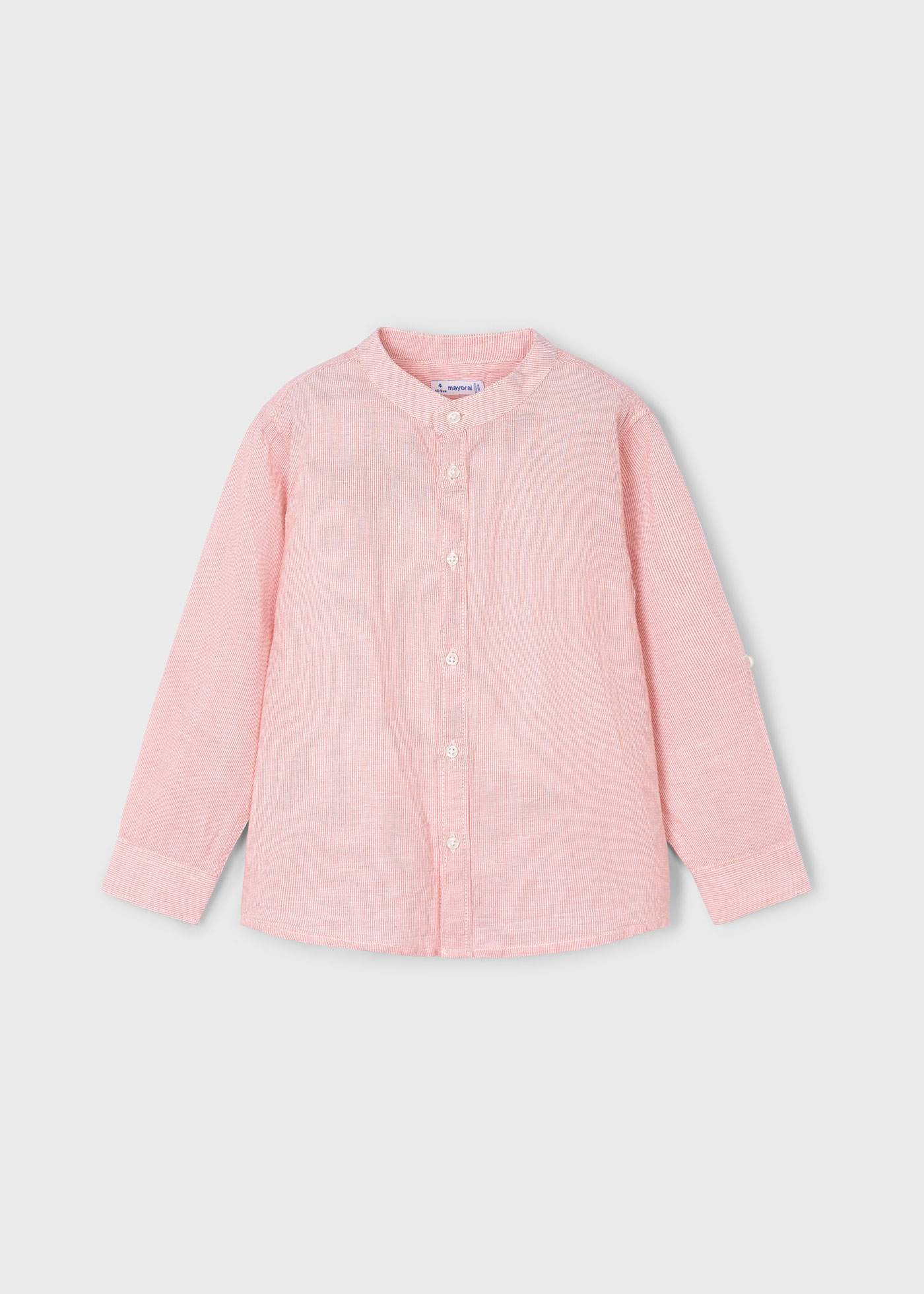 Camicia manica lunga colletto coreana lino bambino