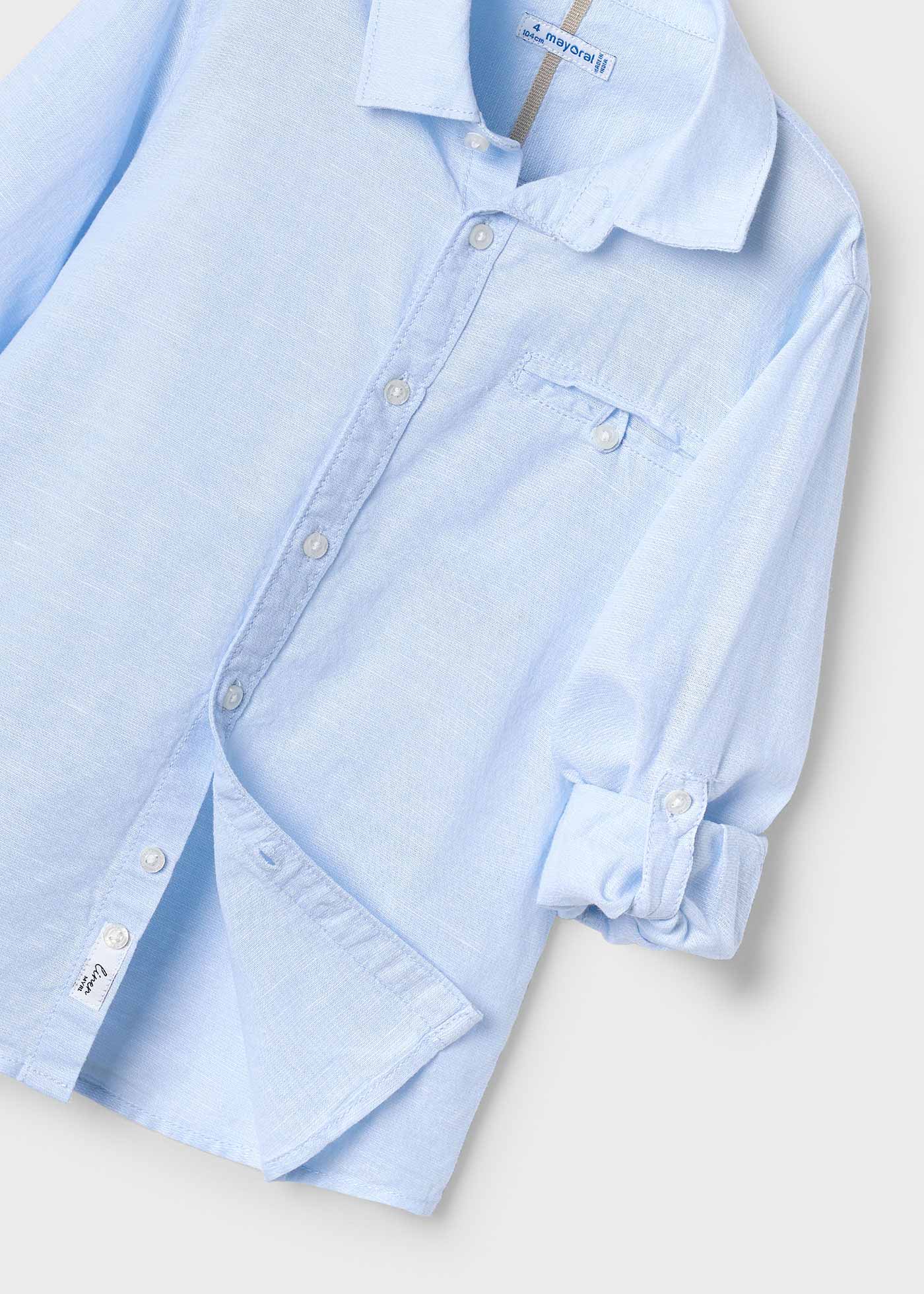 Camicia manica lunga lino bambino