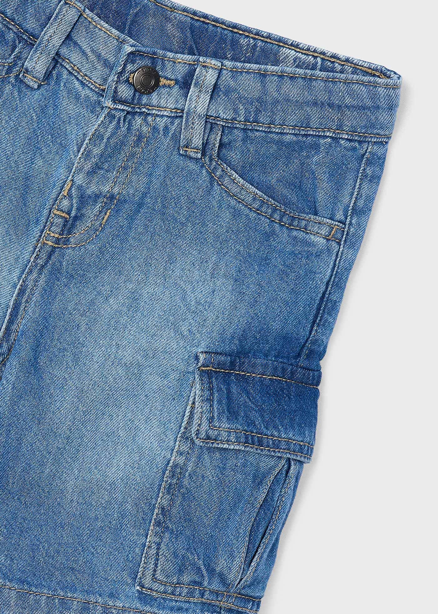 Bermuda en denim cargo garçon