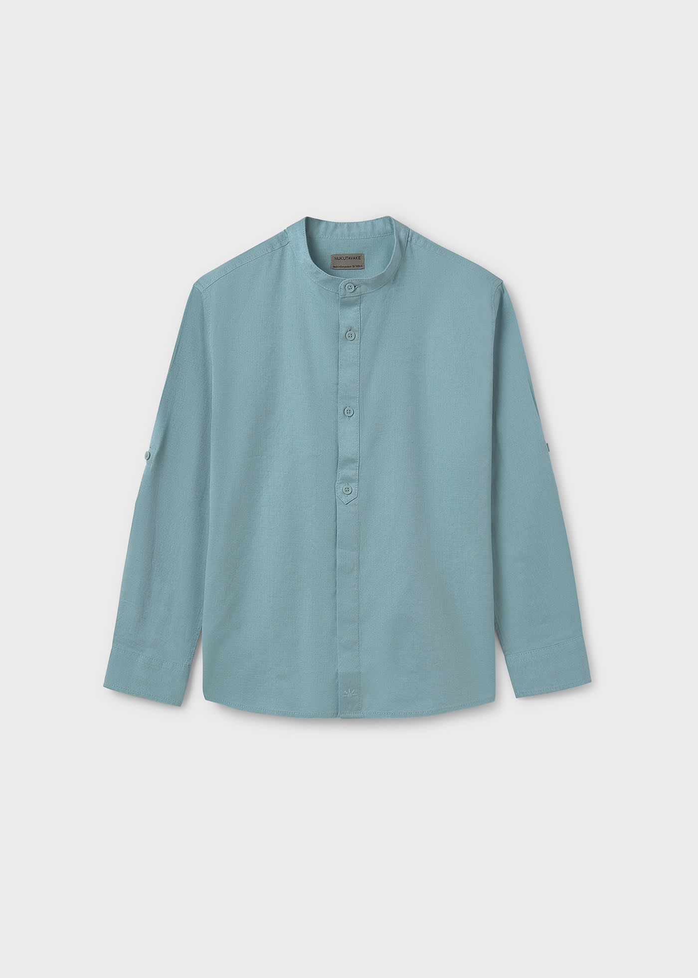 Boy mao collar linen shirt