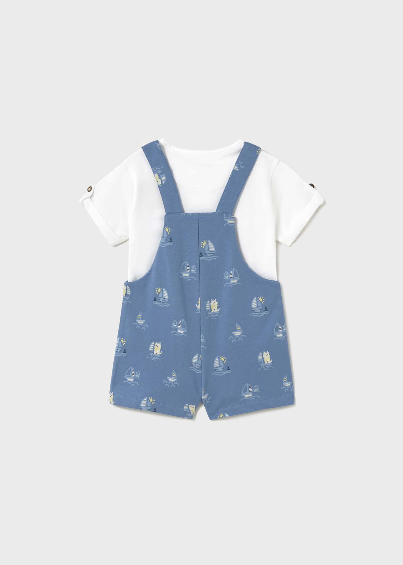 Baby print dungarees set with t-shirt