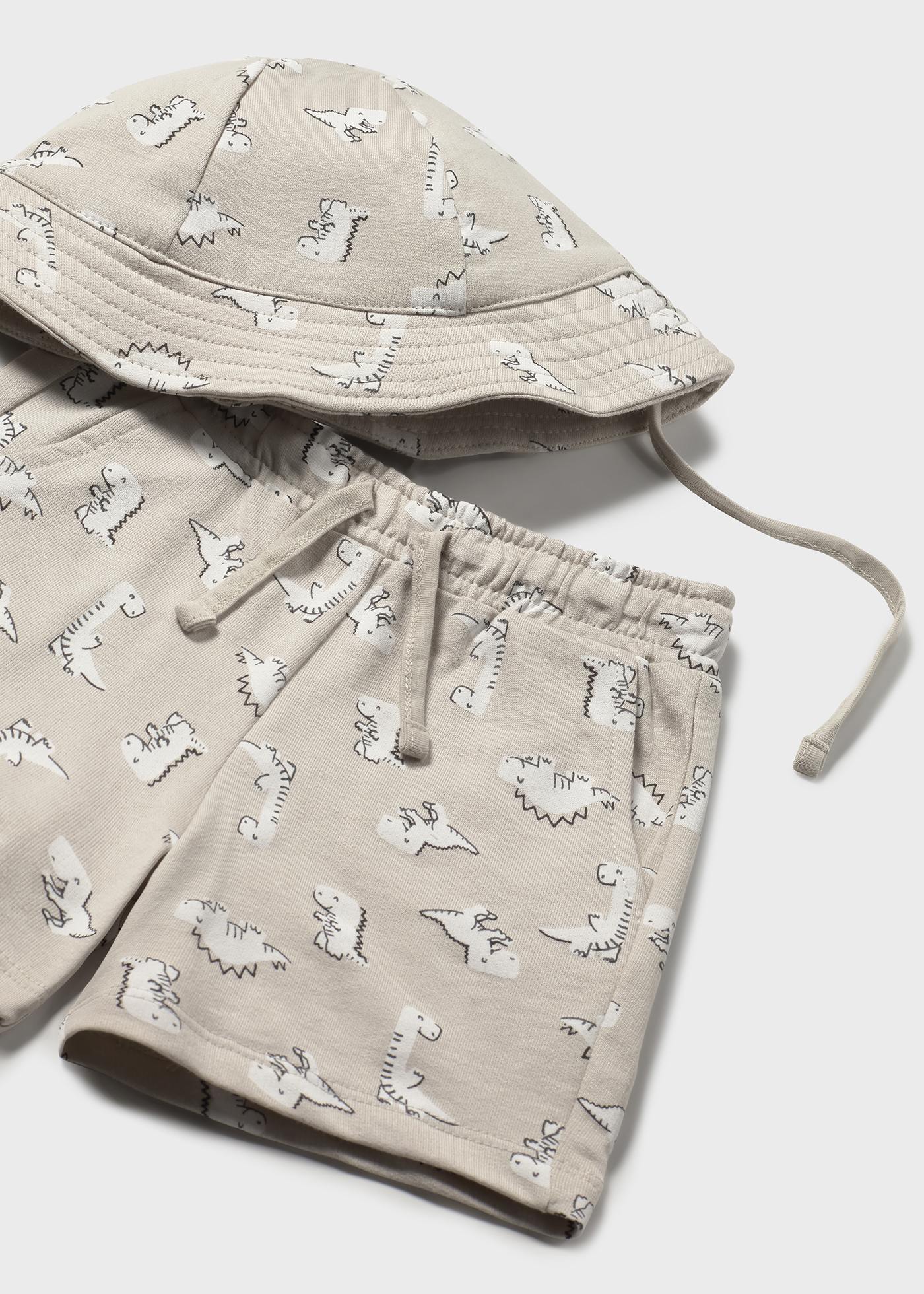 Conjunto 3 peças com chapéu bebé