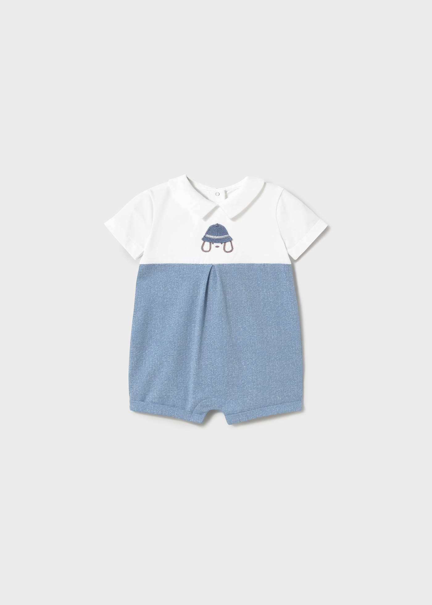 Set 2 pijamale scurte cu guler nou-nascut
