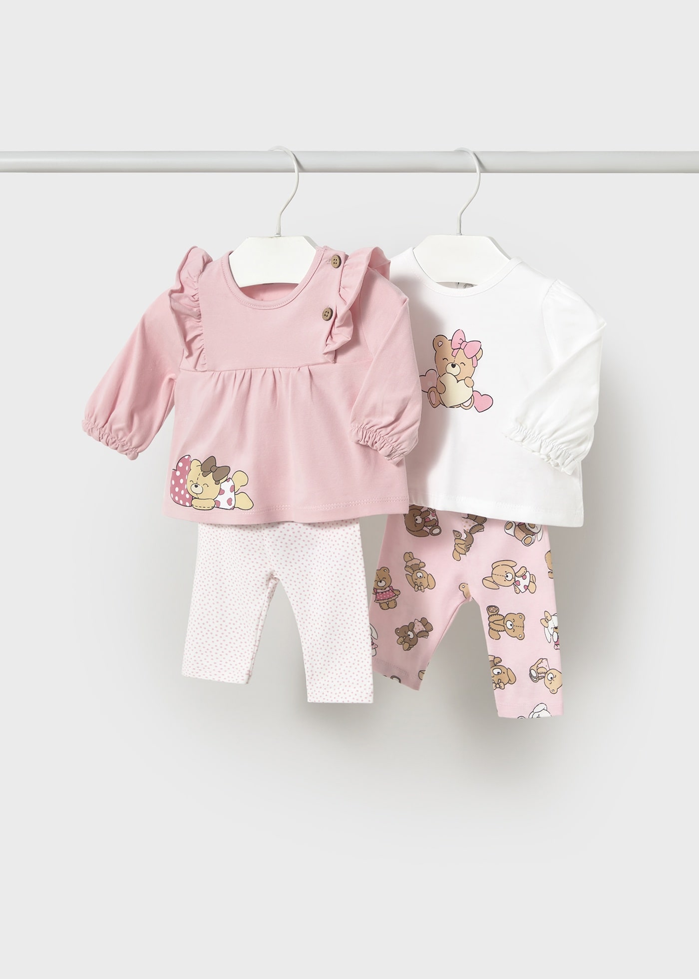 Newborn 4-Piece Set with Long Sleeve T-Shirts