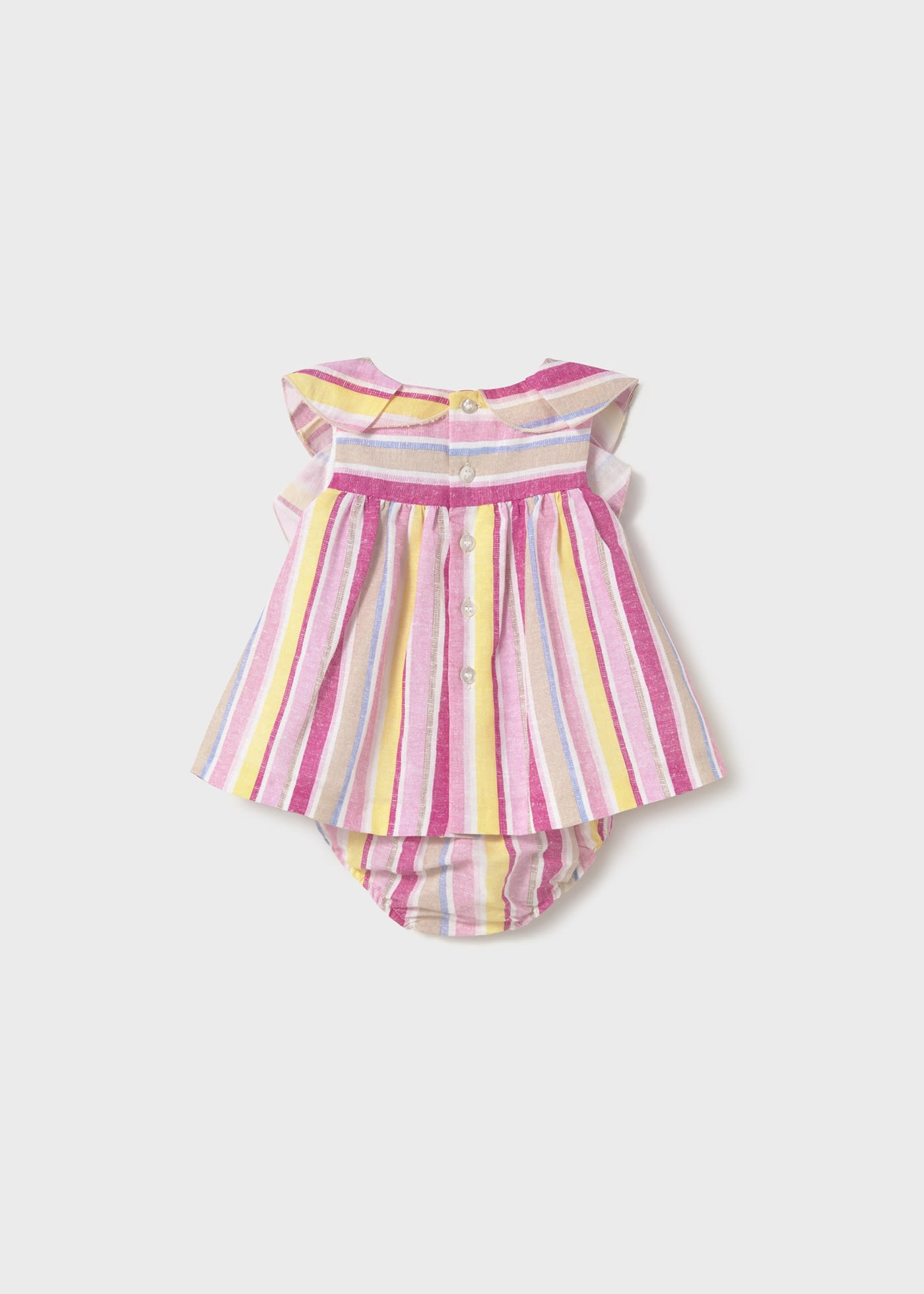 Robe en lin rayée avec bloomer nouveau-né