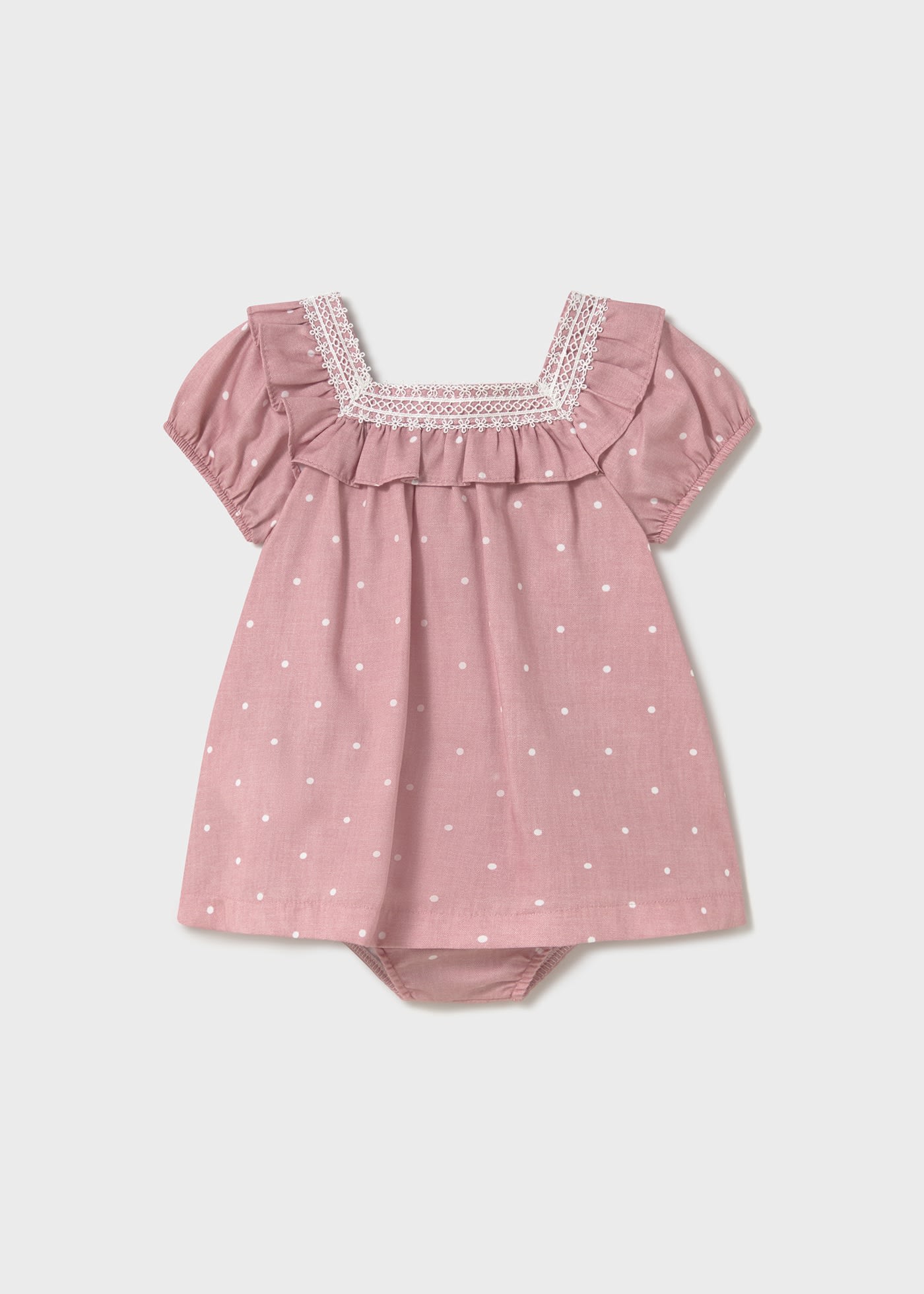 Baby polka dot dress with nappy cover